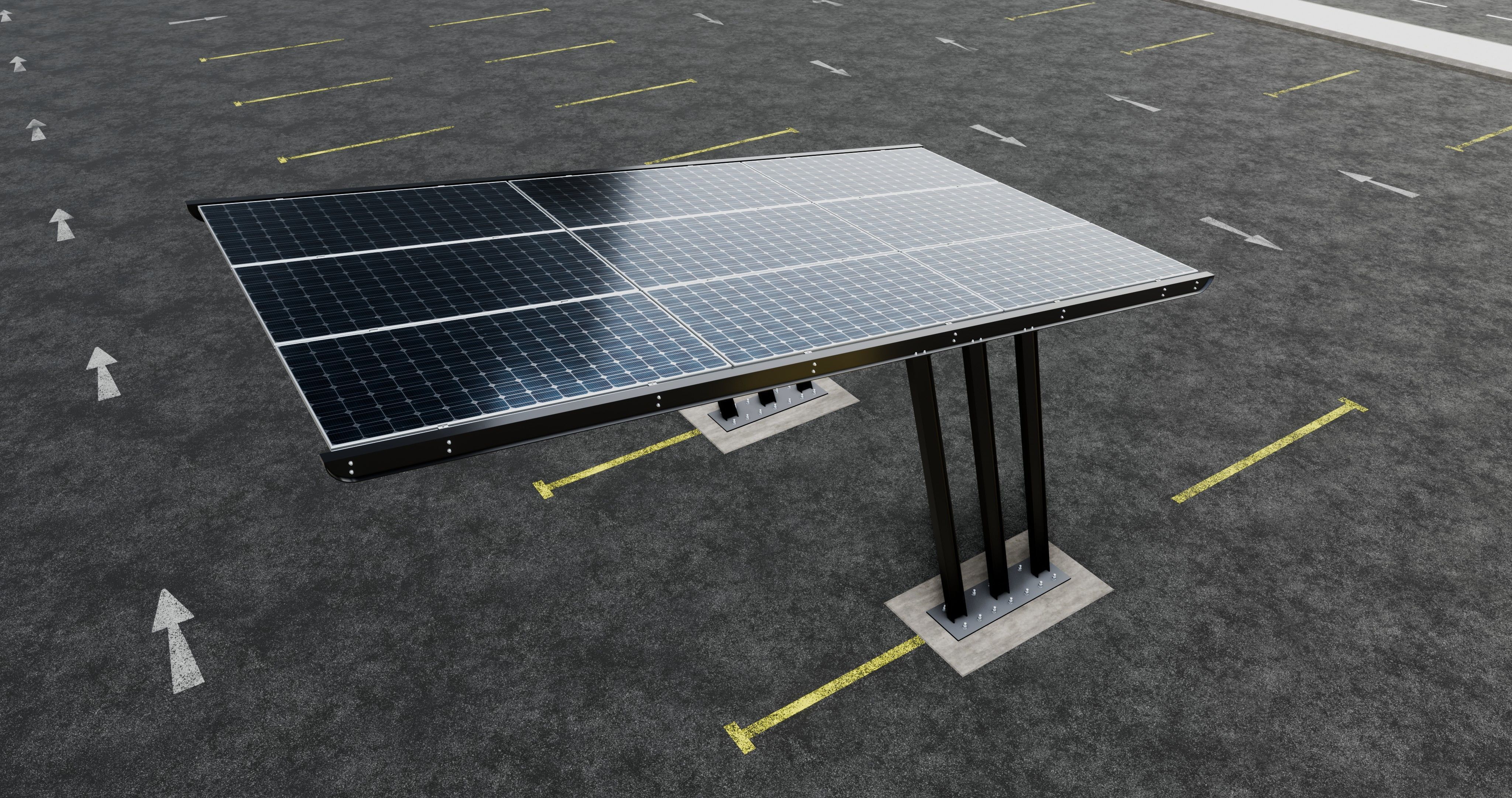 TRIPLE L TYPE MODERN SOLAR CARPORT TYPE-15 3D model_2