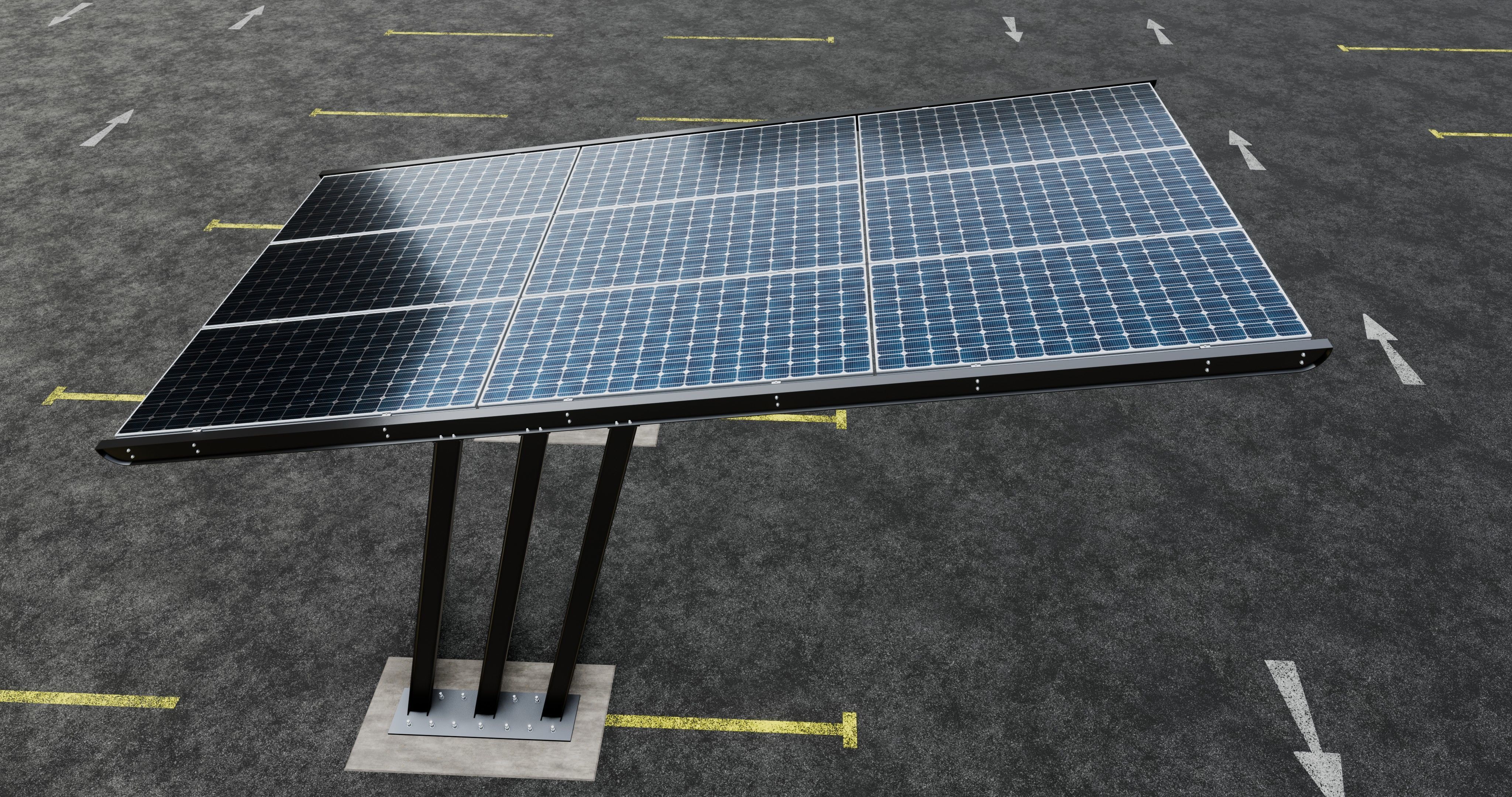 TRIPLE L TYPE MODERN SOLAR CARPORT TYPE-15 3D model_6