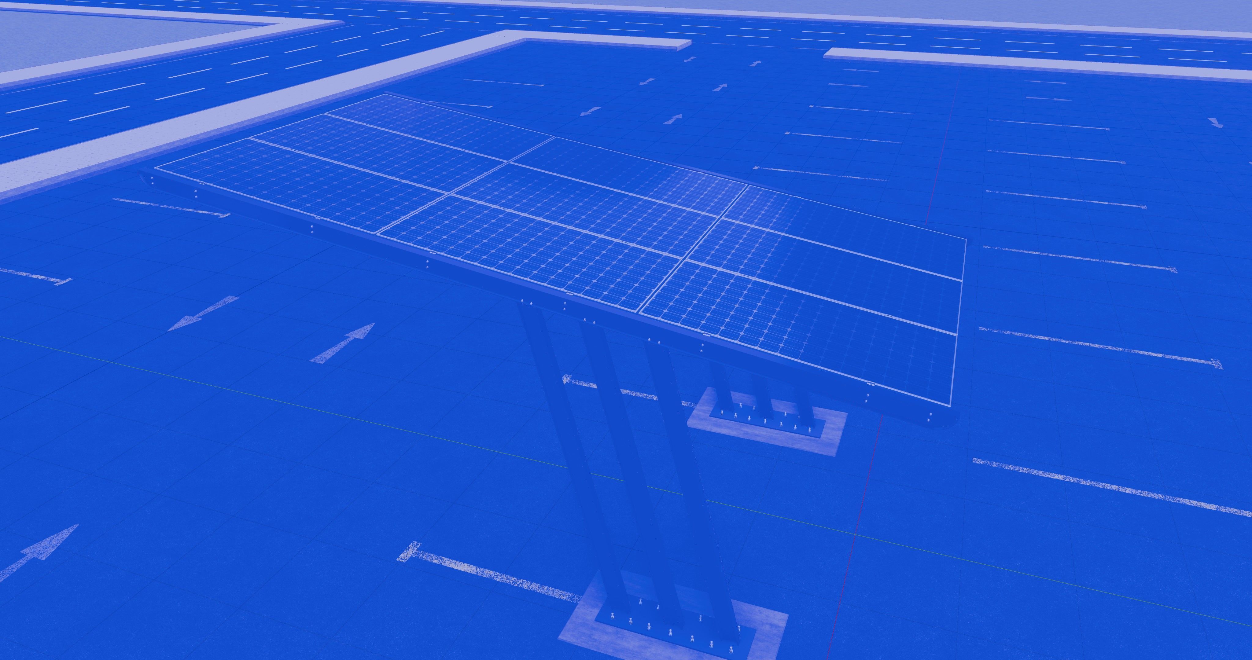 TRIPLE L TYPE MODERN SOLAR CARPORT TYPE-15 3D model_18