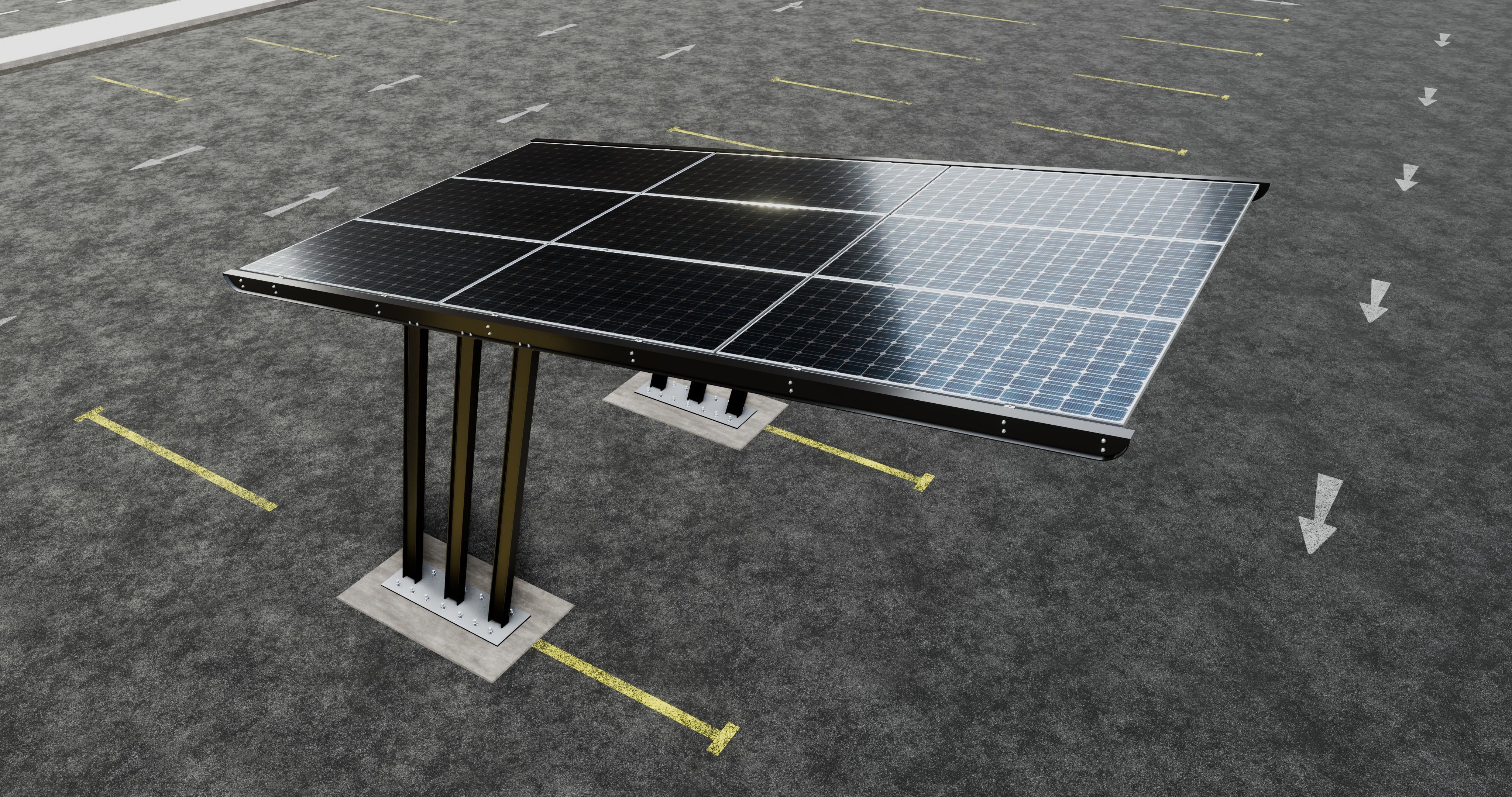 TRIPLE L TYPE MODERN SOLAR CARPORT TYPE-15 3D model_3