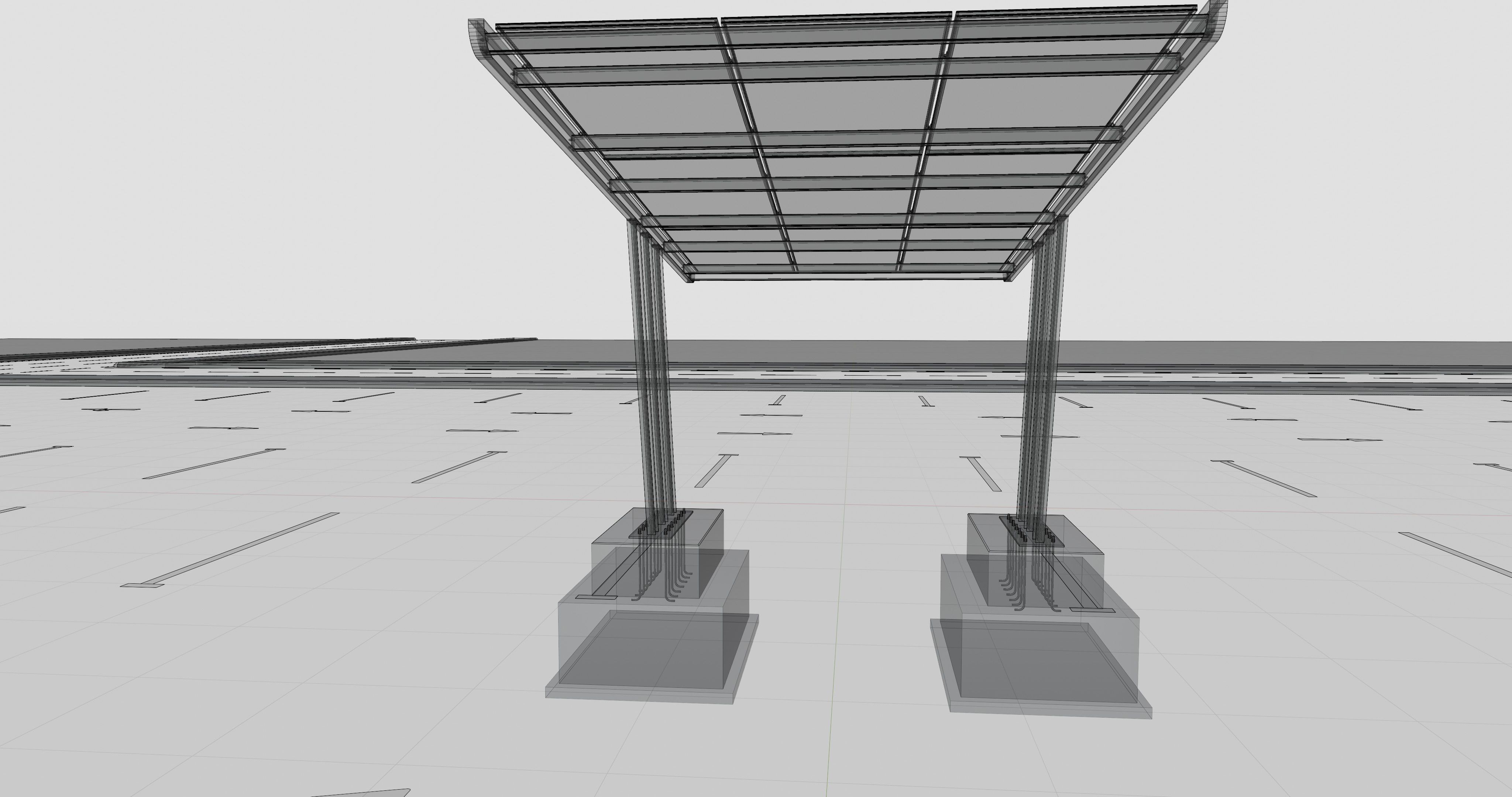 TRIPLE L TYPE MODERN SOLAR CARPORT TYPE-15 3D model_20