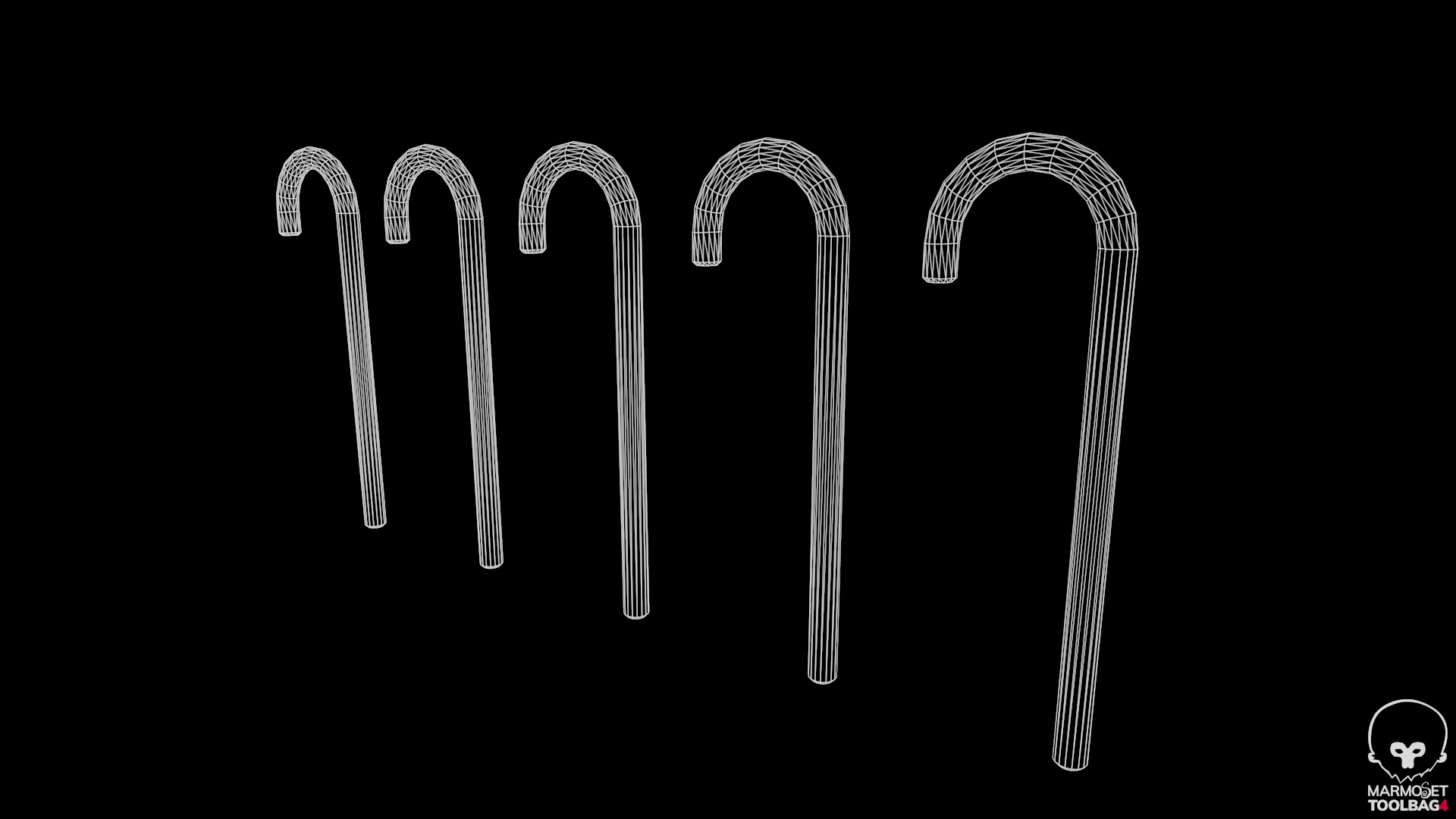 Candy Cane Low-poly 3D model_9