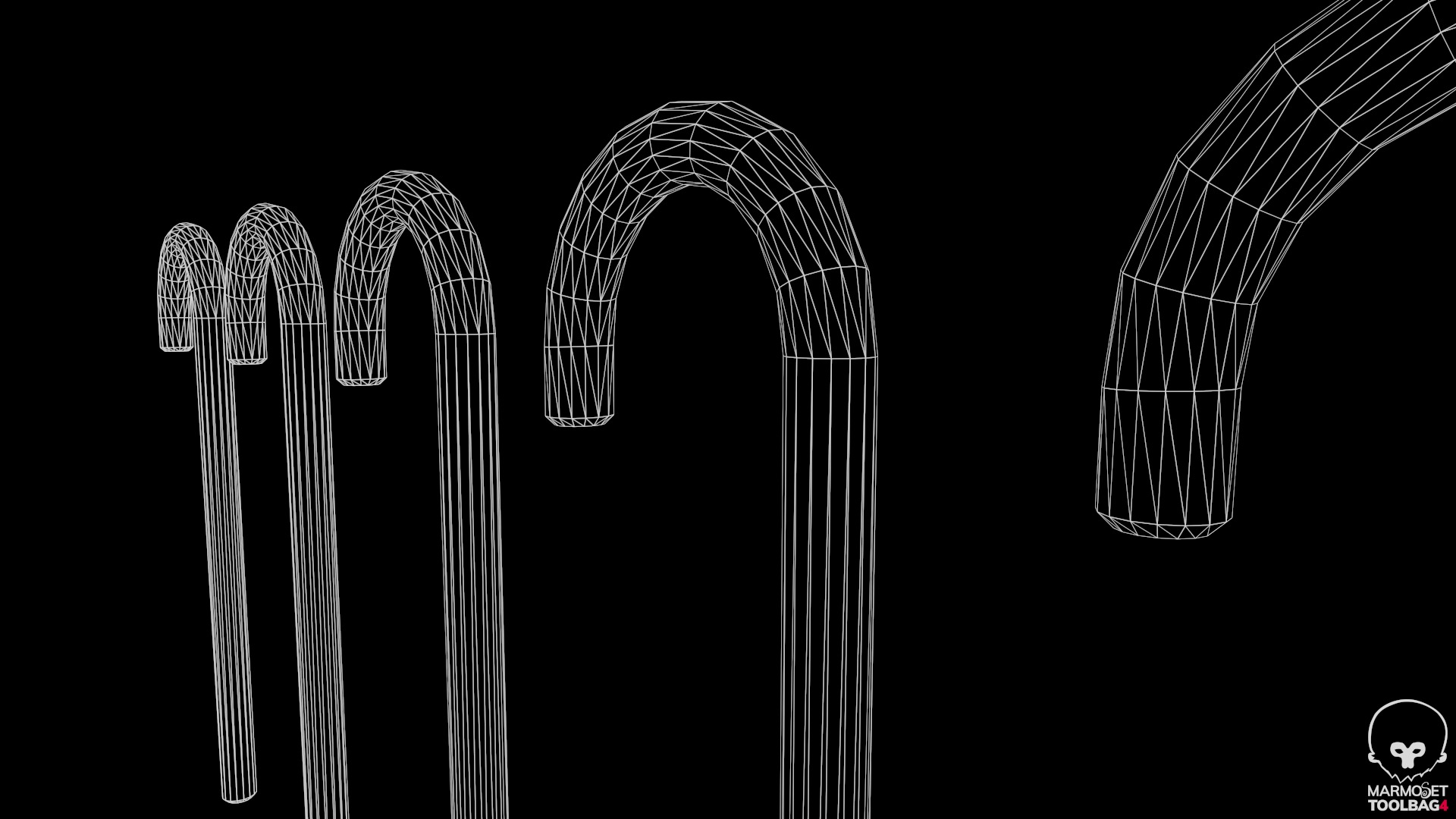 Candy Cane Low-poly 3D model_11