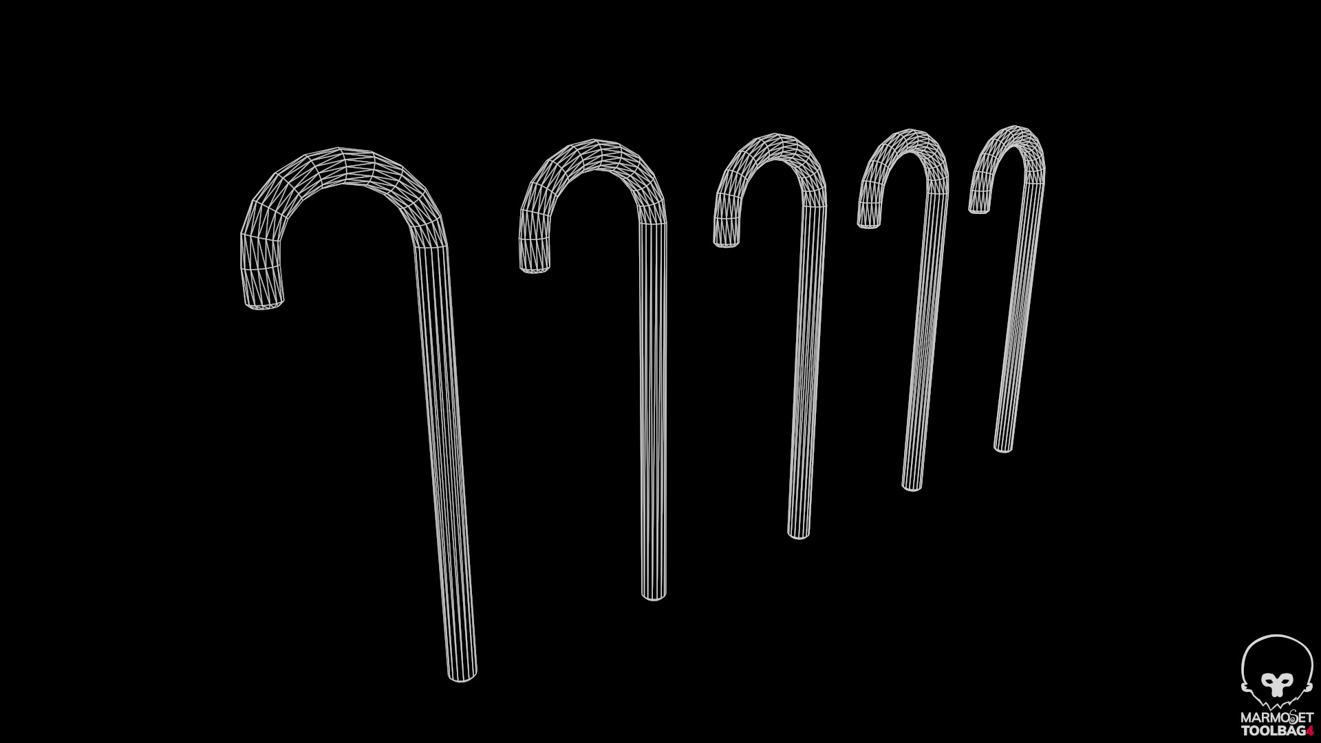 Candy Cane Low-poly 3D model_8