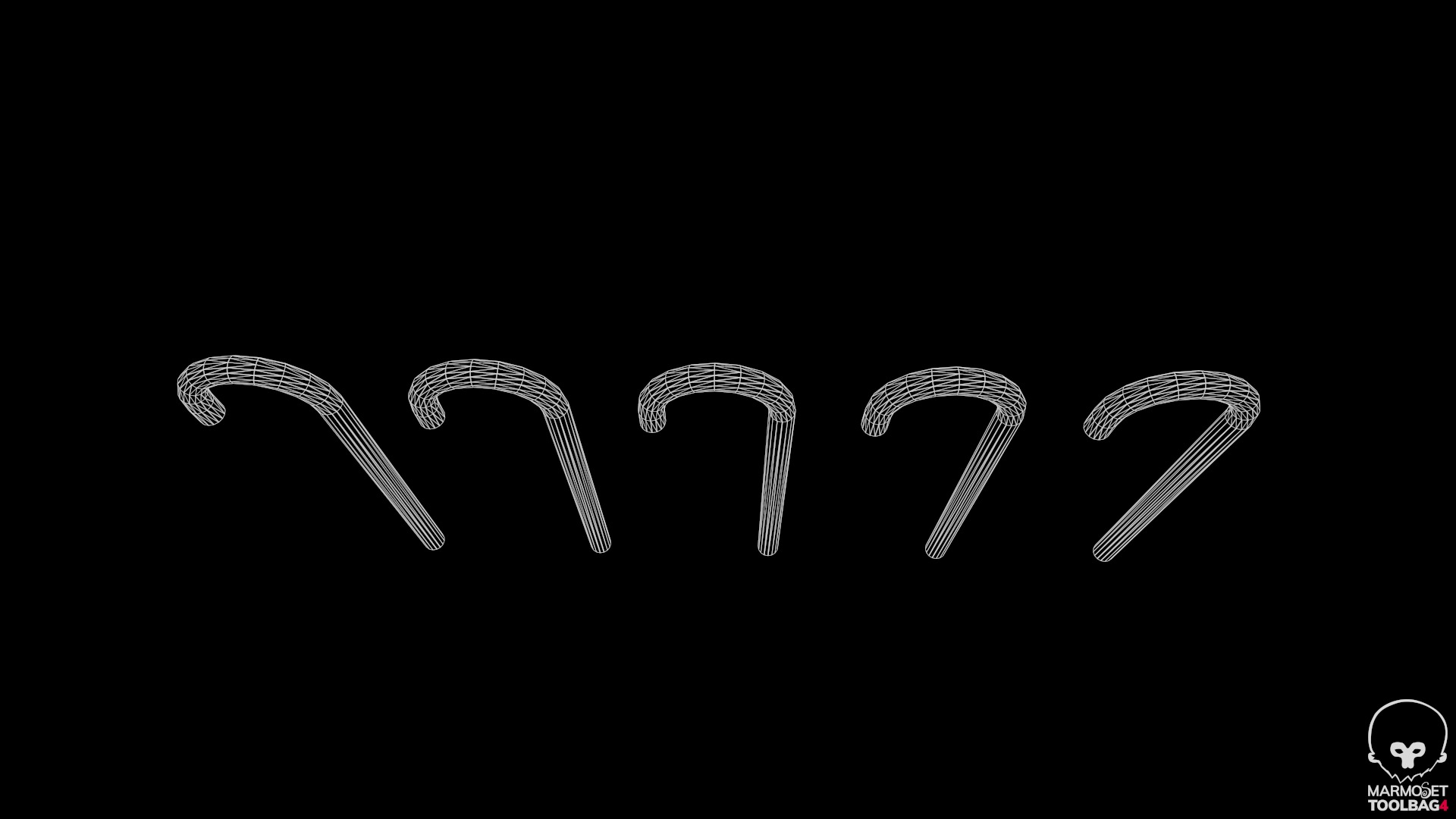 Candy Cane Low-poly 3D model_10