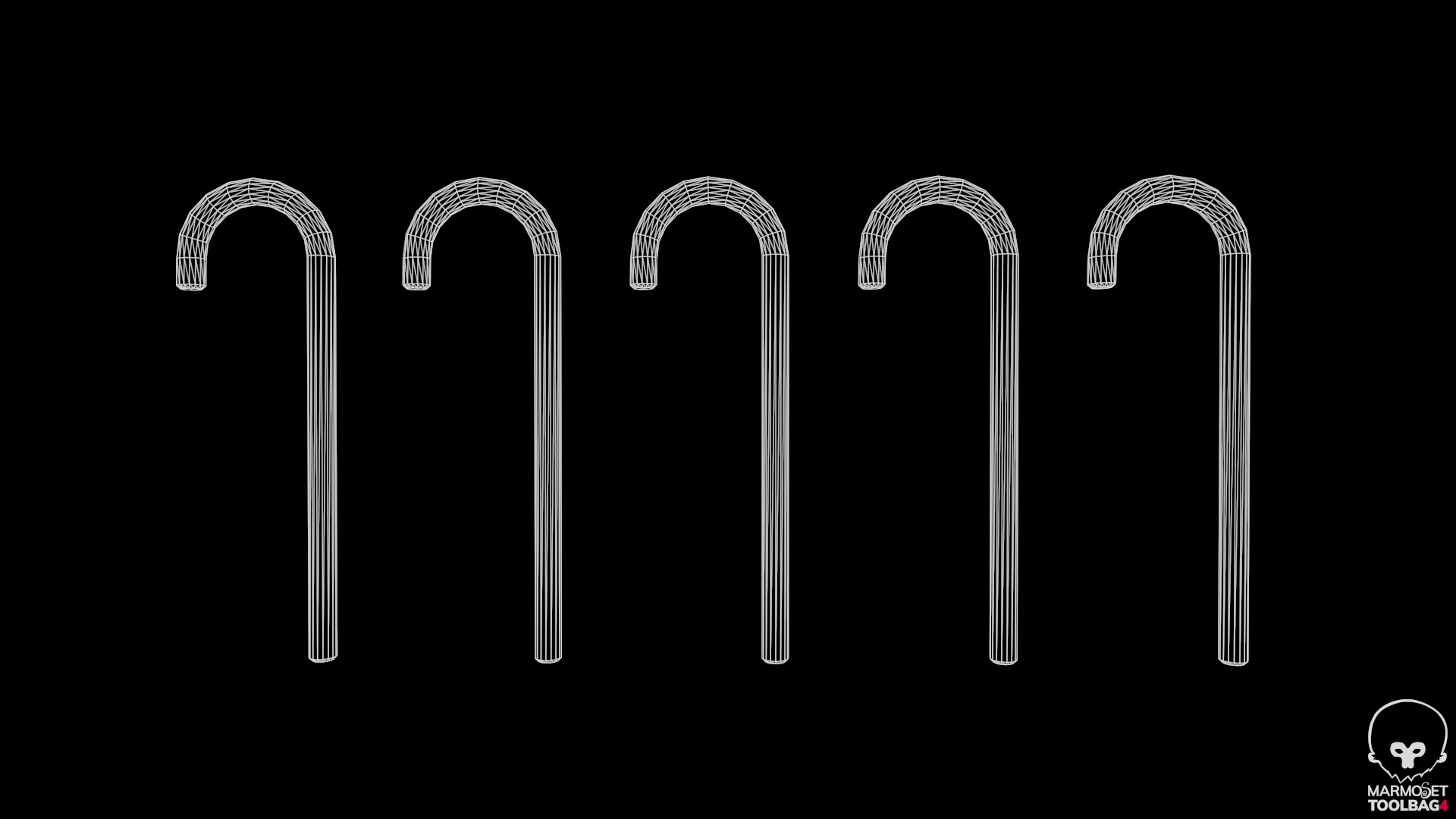 Candy Cane Low-poly 3D model_7