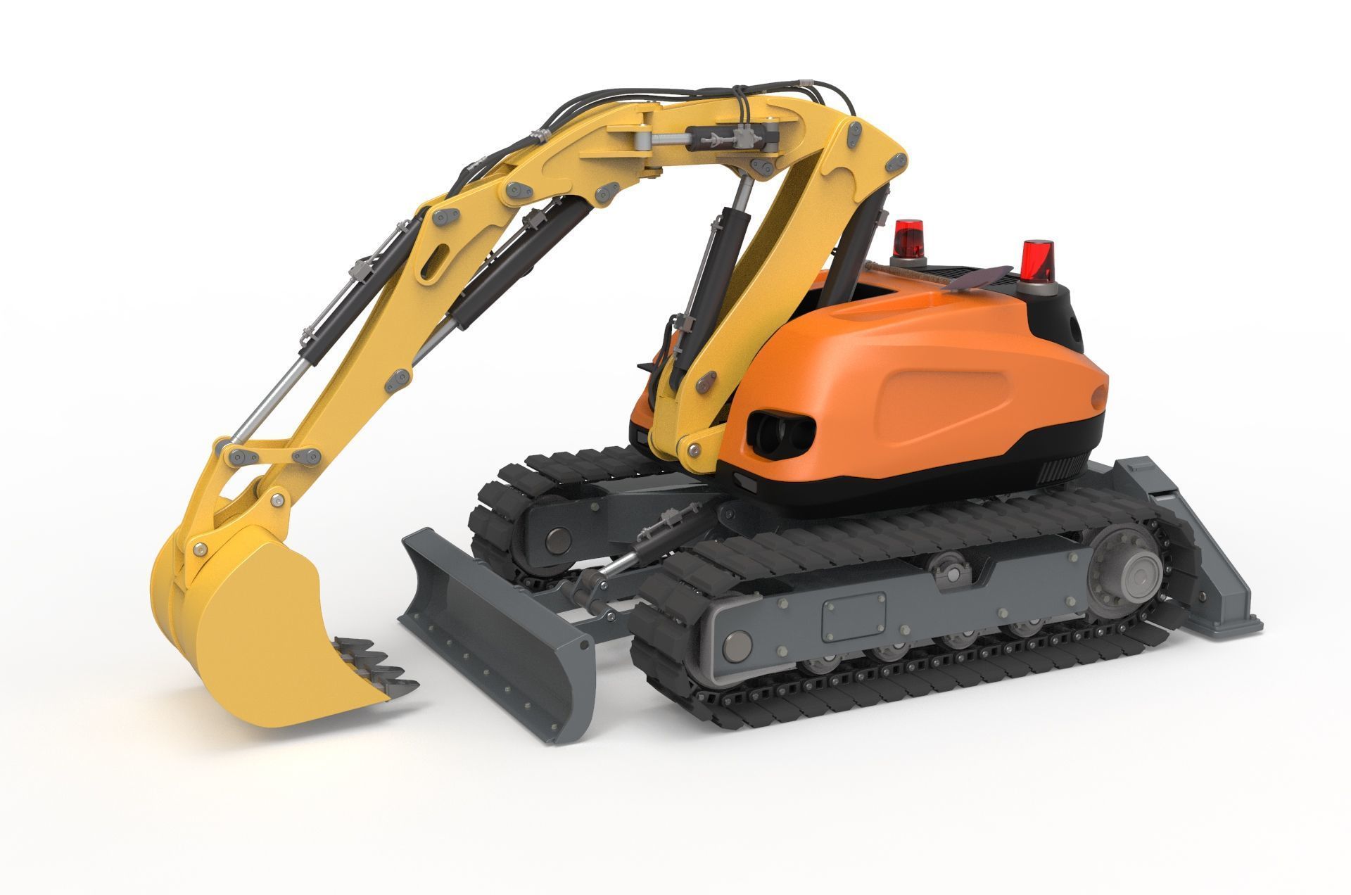 Excavator-remote controlled demolition robots  3D model_4
