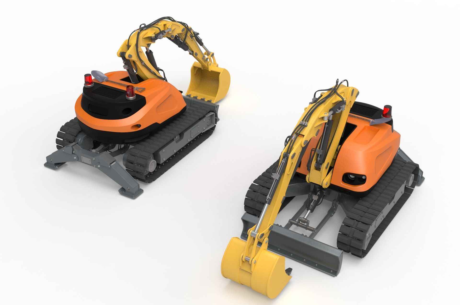 Excavator-remote controlled demolition robots  3D model_1