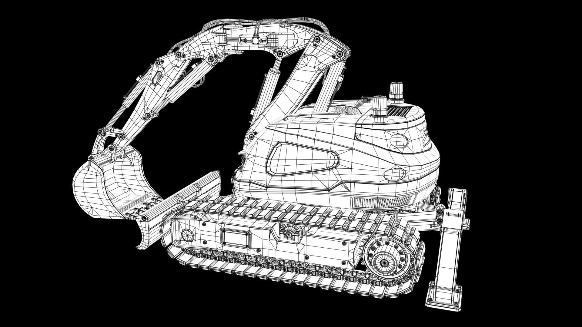 Excavator-remote controlled demolition robots  3D model_28