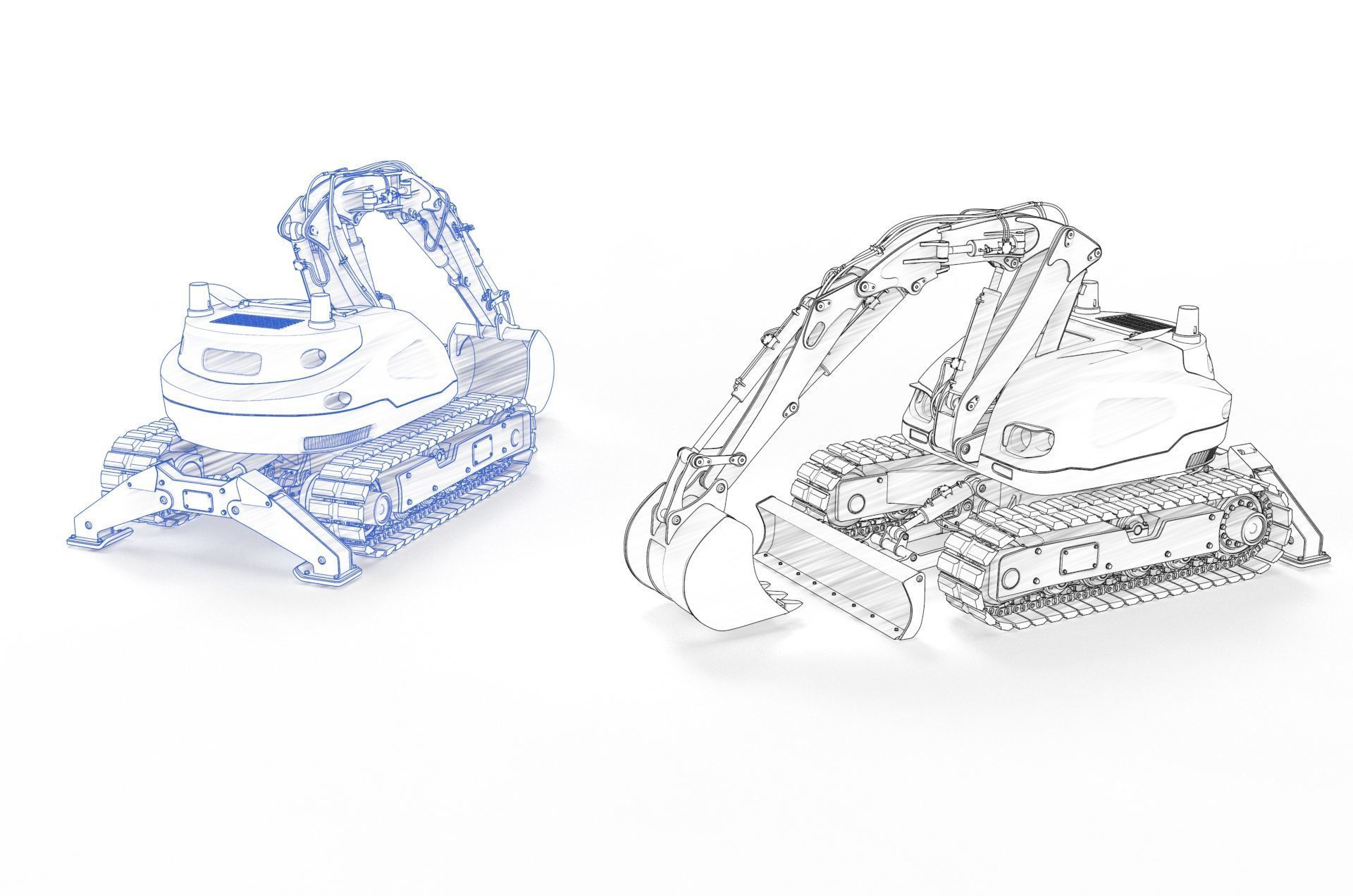 Excavator-remote controlled demolition robots  3D model_20