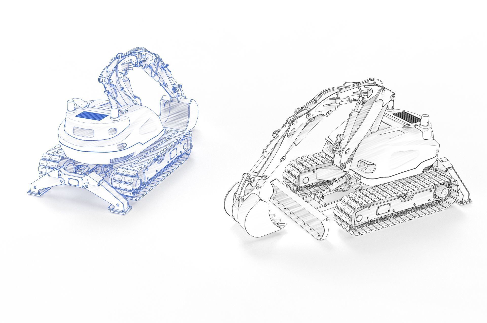 Excavator-remote controlled demolition robots  3D model_21