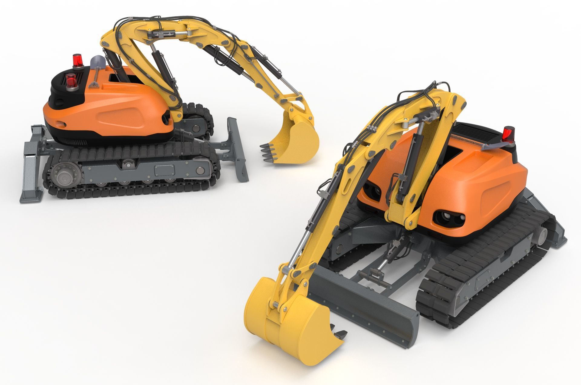 Excavator-remote controlled demolition robots  3D model_13