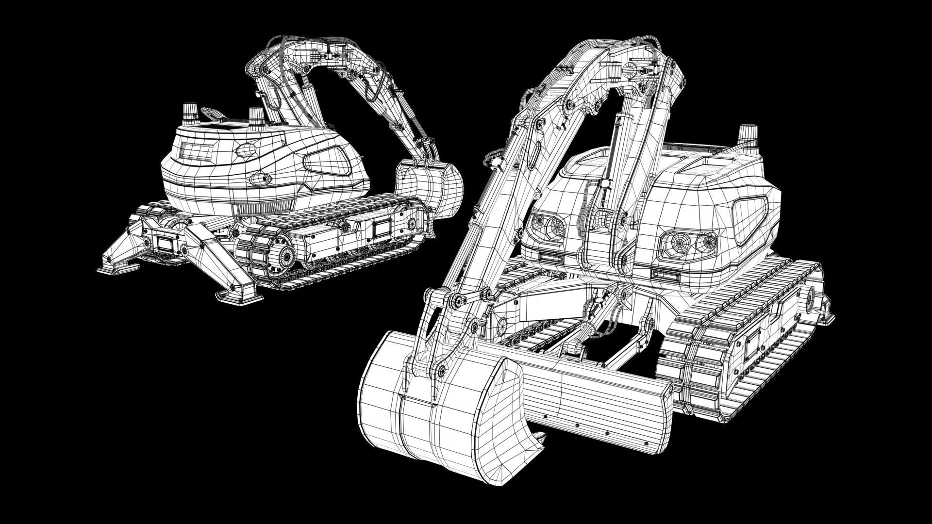 Excavator-remote controlled demolition robots  3D model_25