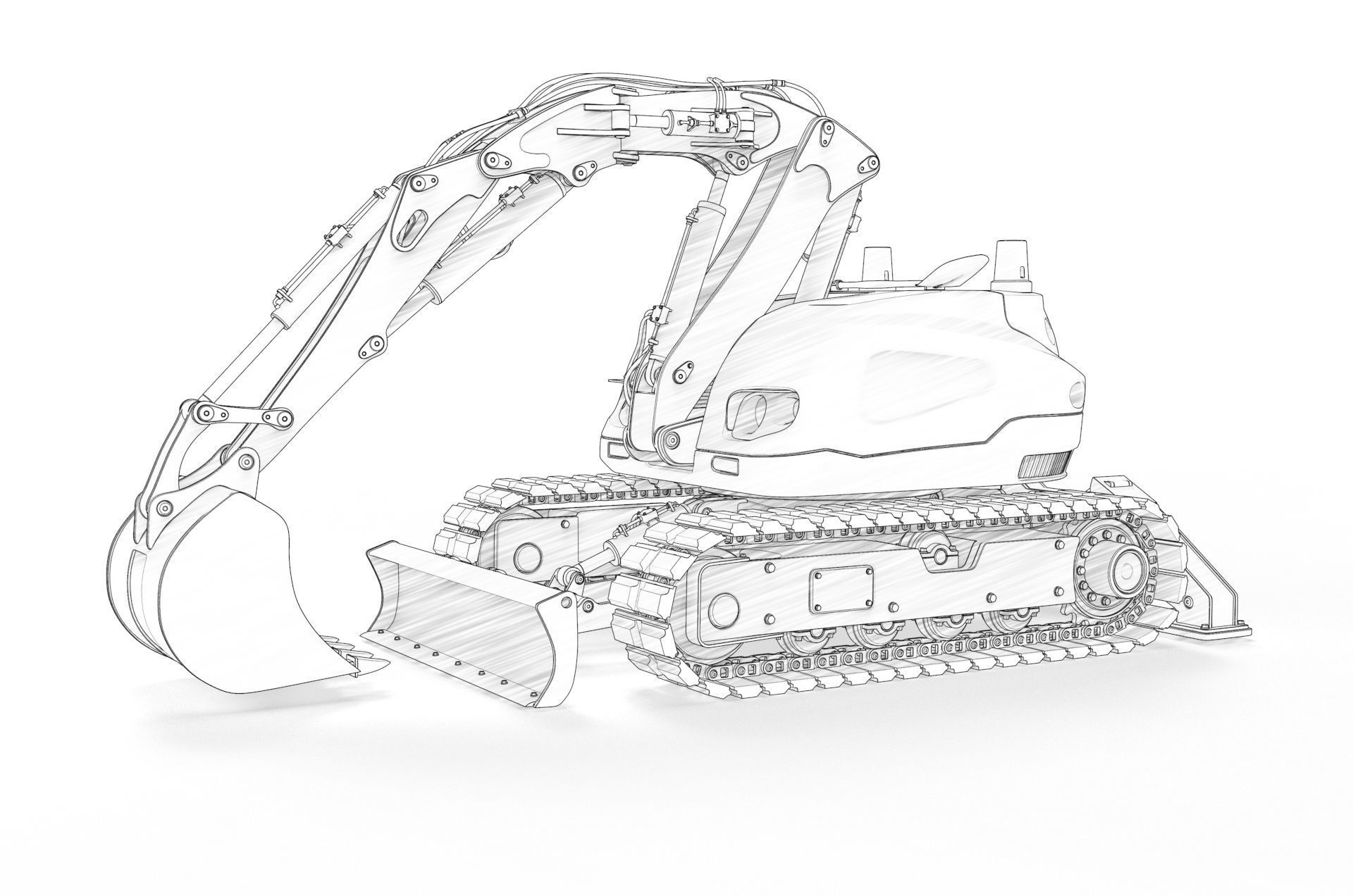 Excavator-remote controlled demolition robots  3D model_22