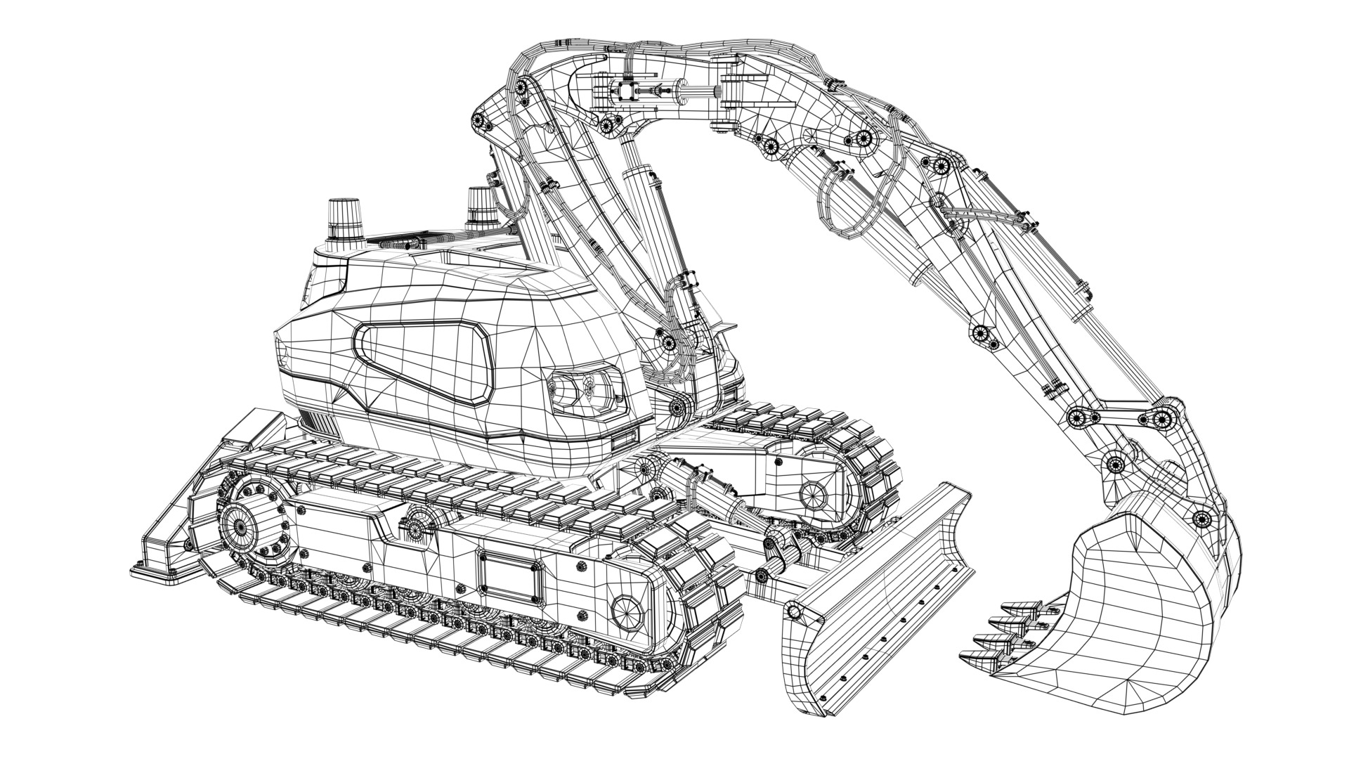 Excavator-remote controlled demolition robots  3D model_24
