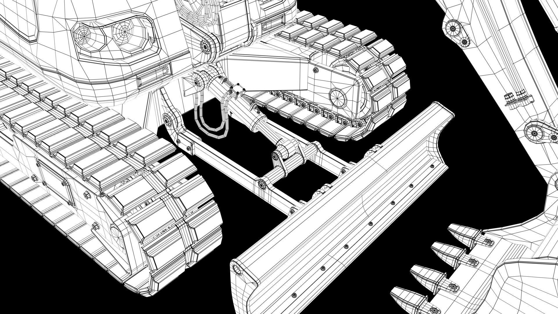 Excavator-remote controlled demolition robots  3D model_31
