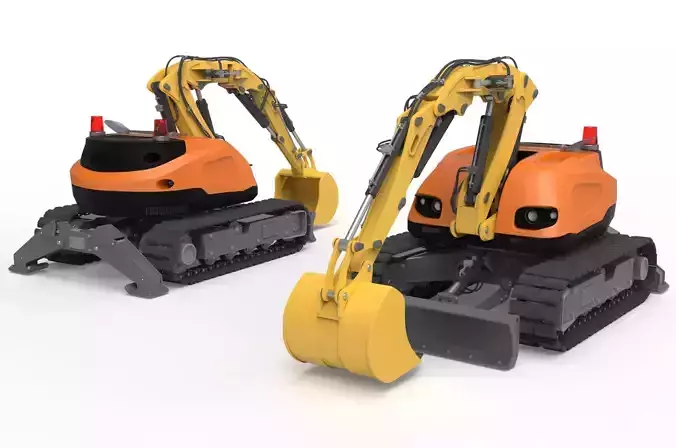 Excavator-remote controlled demolition robots  3D model