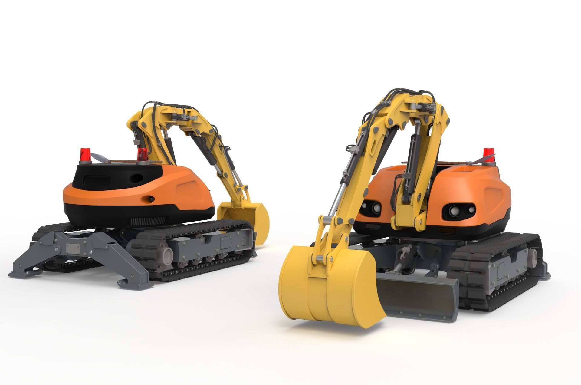 Excavator-remote controlled demolition robots  3D model_12