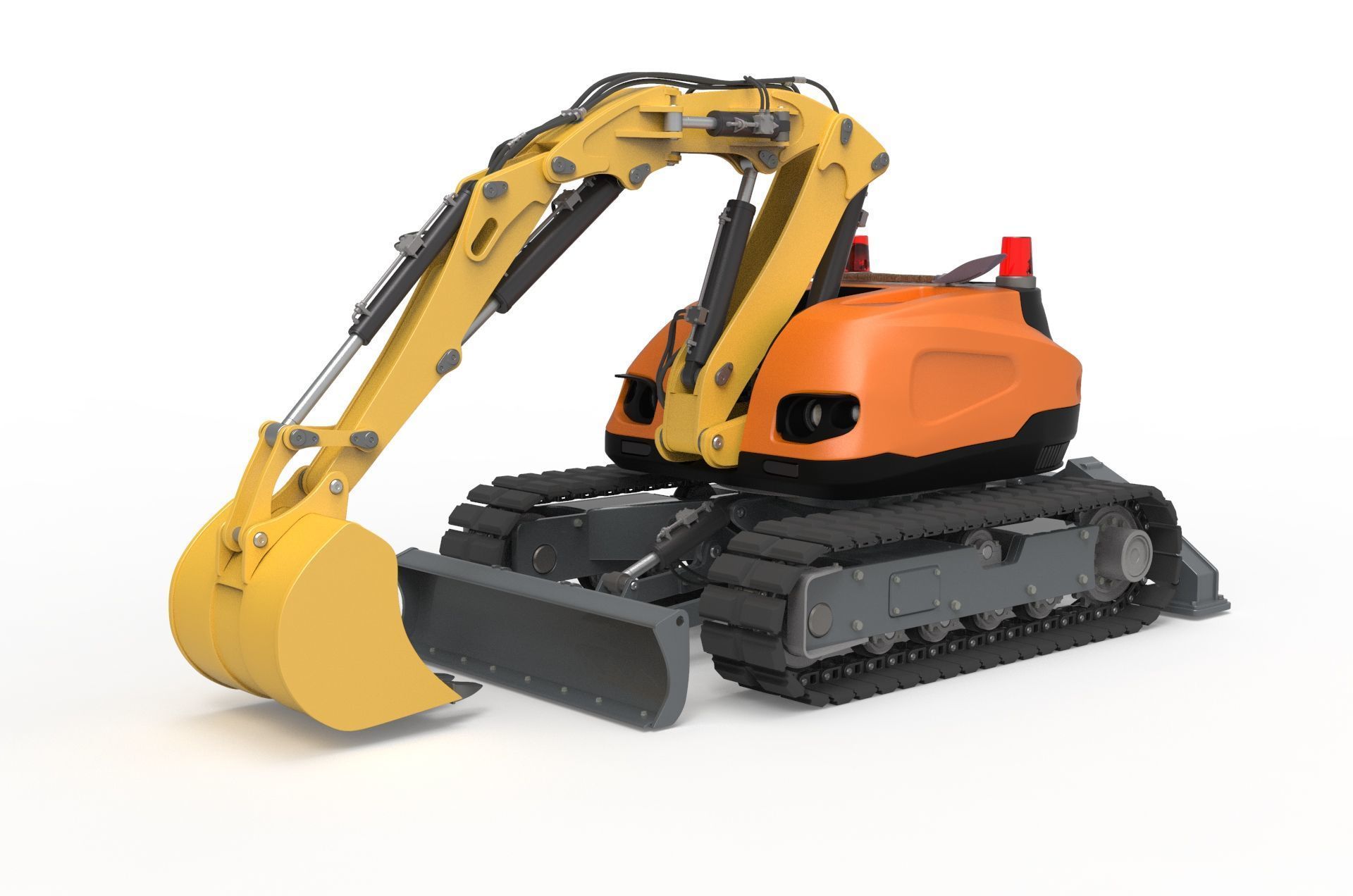 Excavator-remote controlled demolition robots  3D model_3