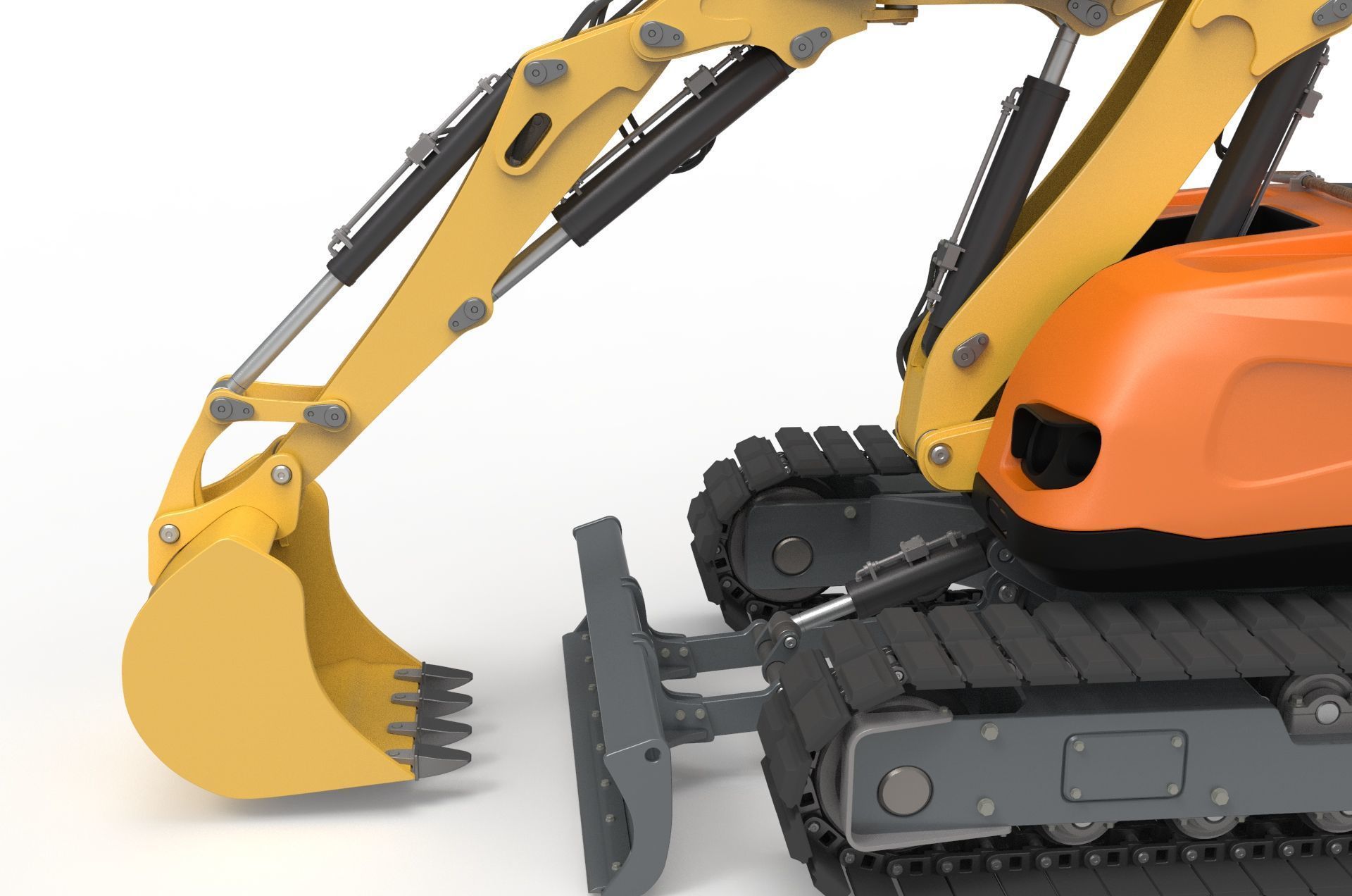 Excavator-remote controlled demolition robots  3D model_9