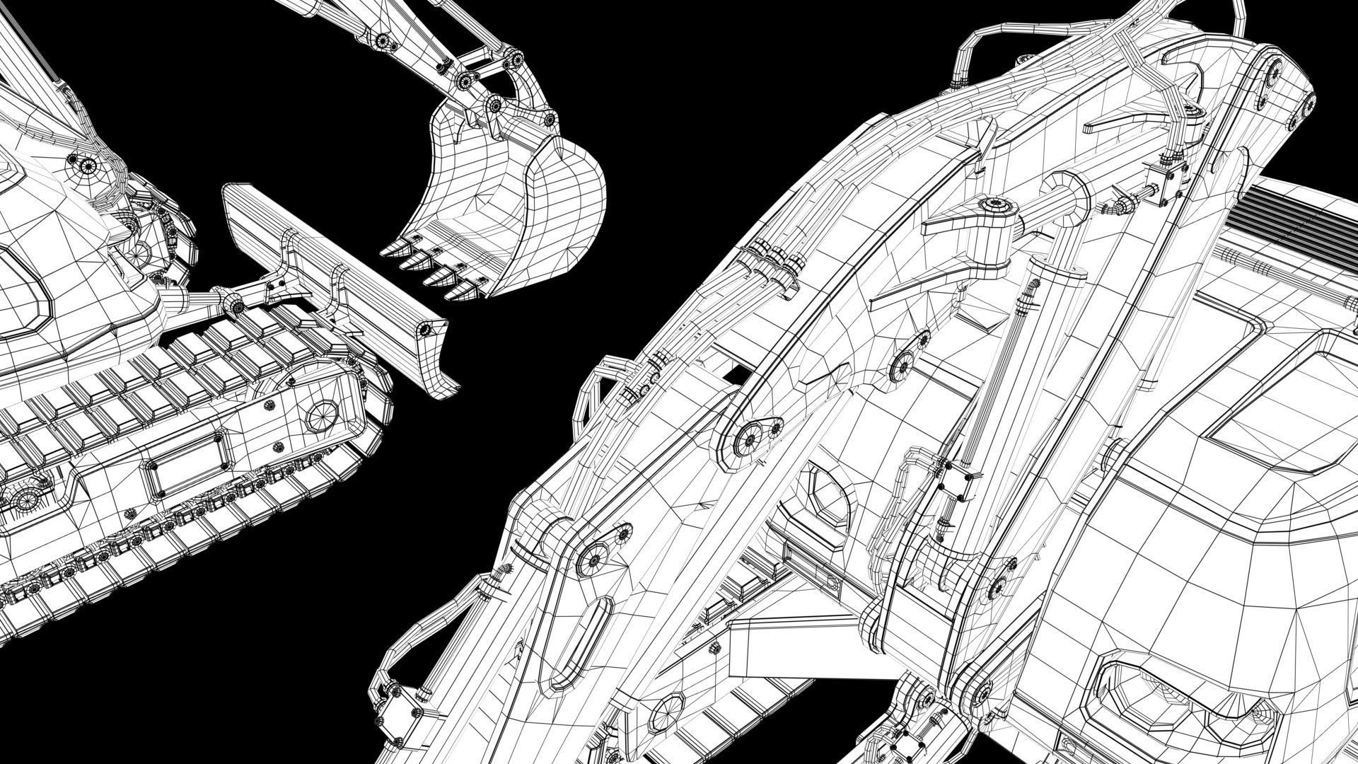 Excavator-remote controlled demolition robots  3D model_27