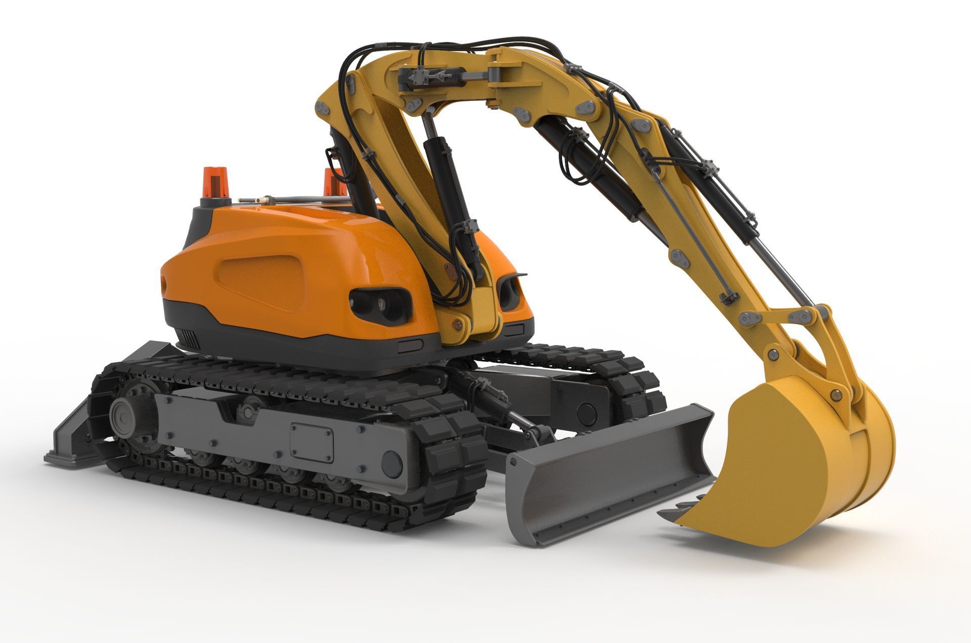 Excavator-remote controlled demolition robots  3D model_23