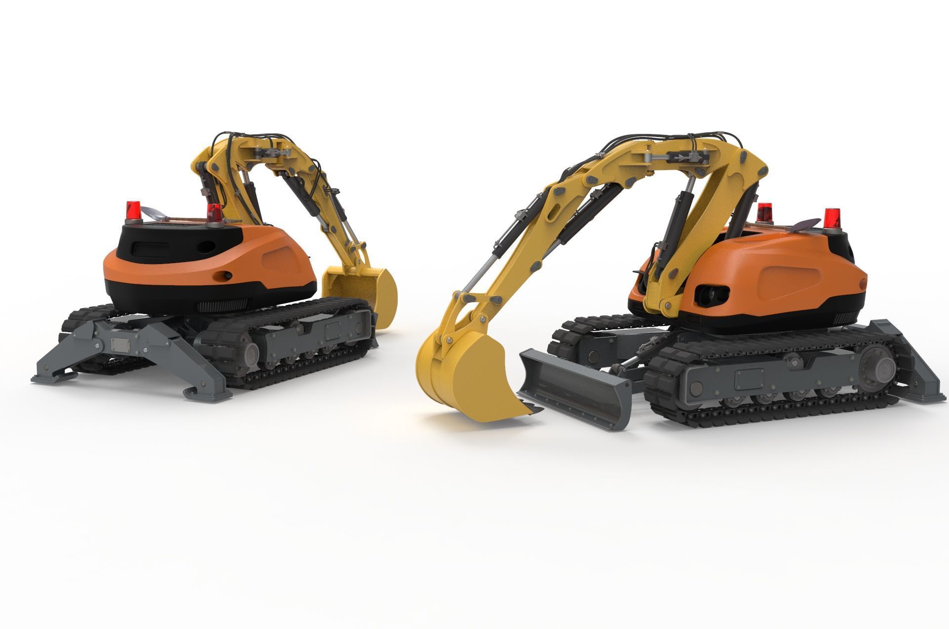 Excavator-remote controlled demolition robots  3D model_16