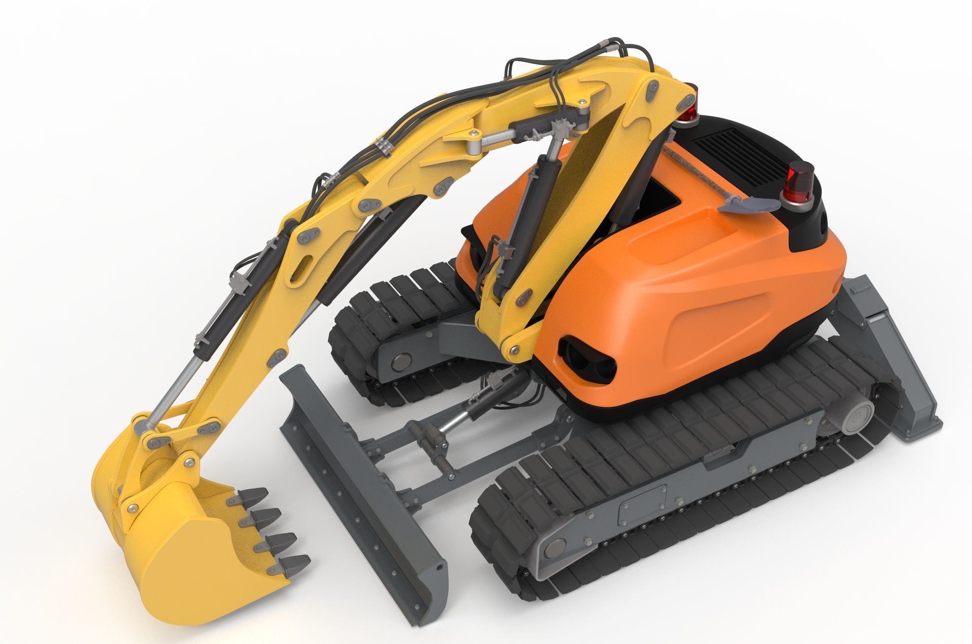 Excavator-remote controlled demolition robots  3D model_5