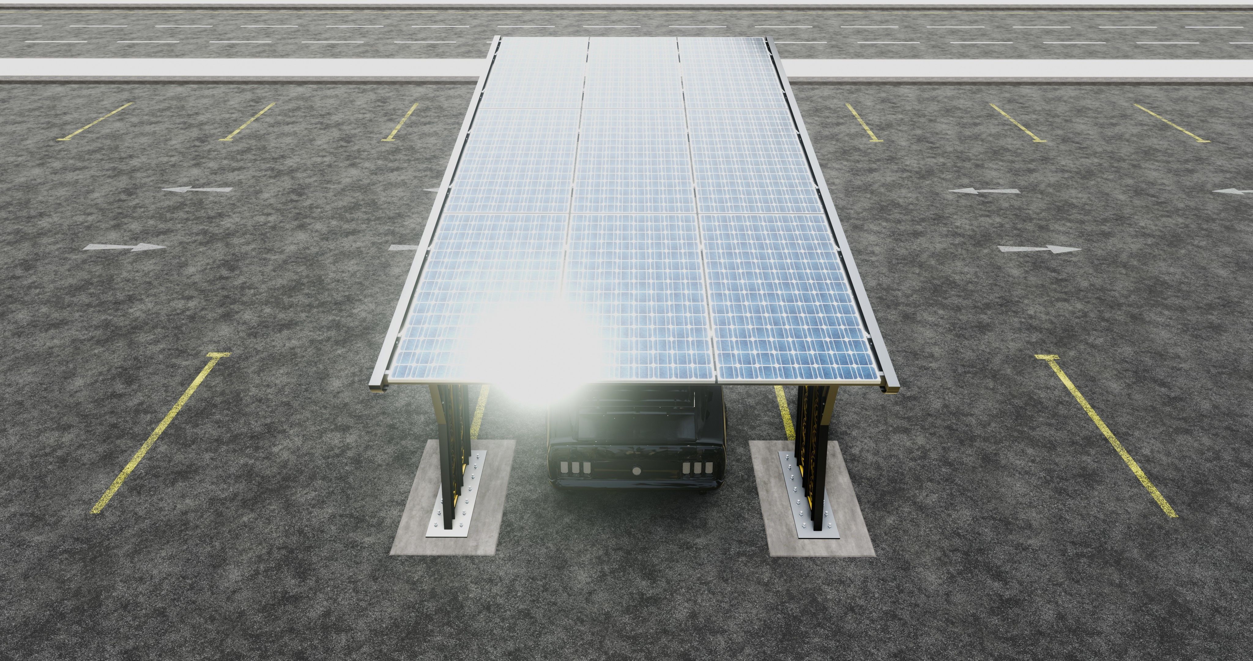 TRIPLE L TYPE MODERN SOLAR CARPORT TYPE-16 3D model_15