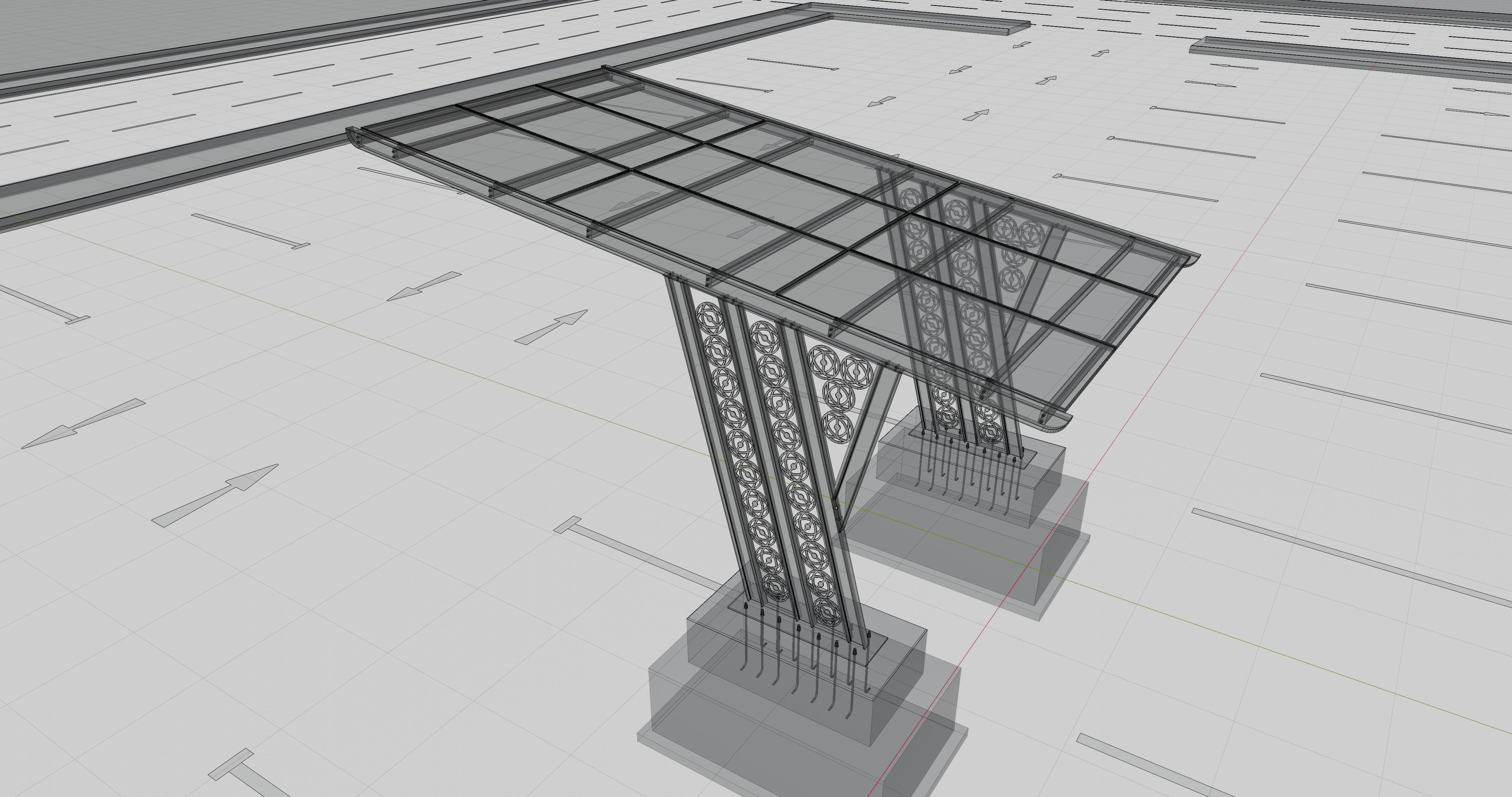 TRIPLE L TYPE MODERN SOLAR CARPORT TYPE-16 3D model_20