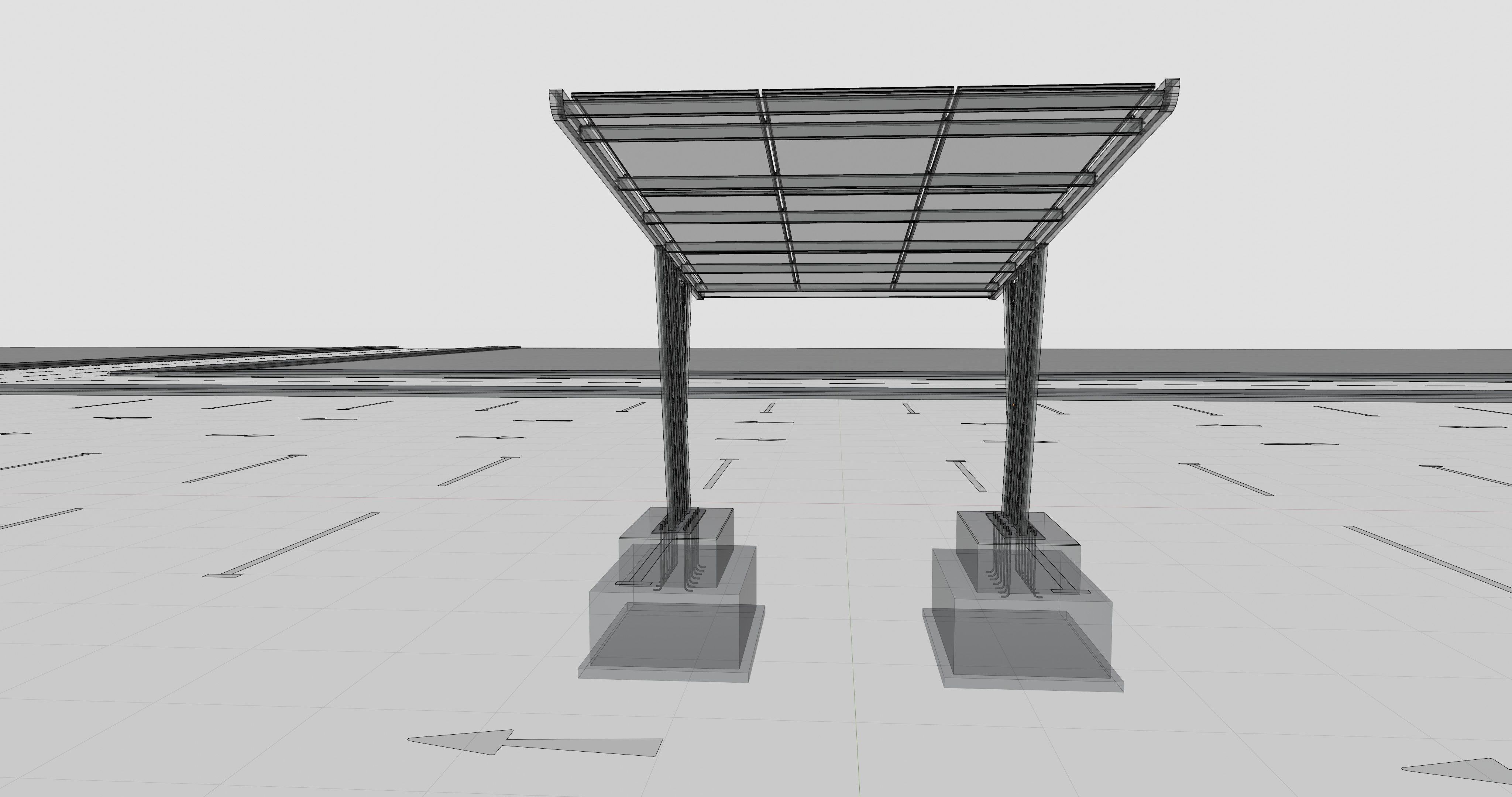 TRIPLE L TYPE MODERN SOLAR CARPORT TYPE-16 3D model_21