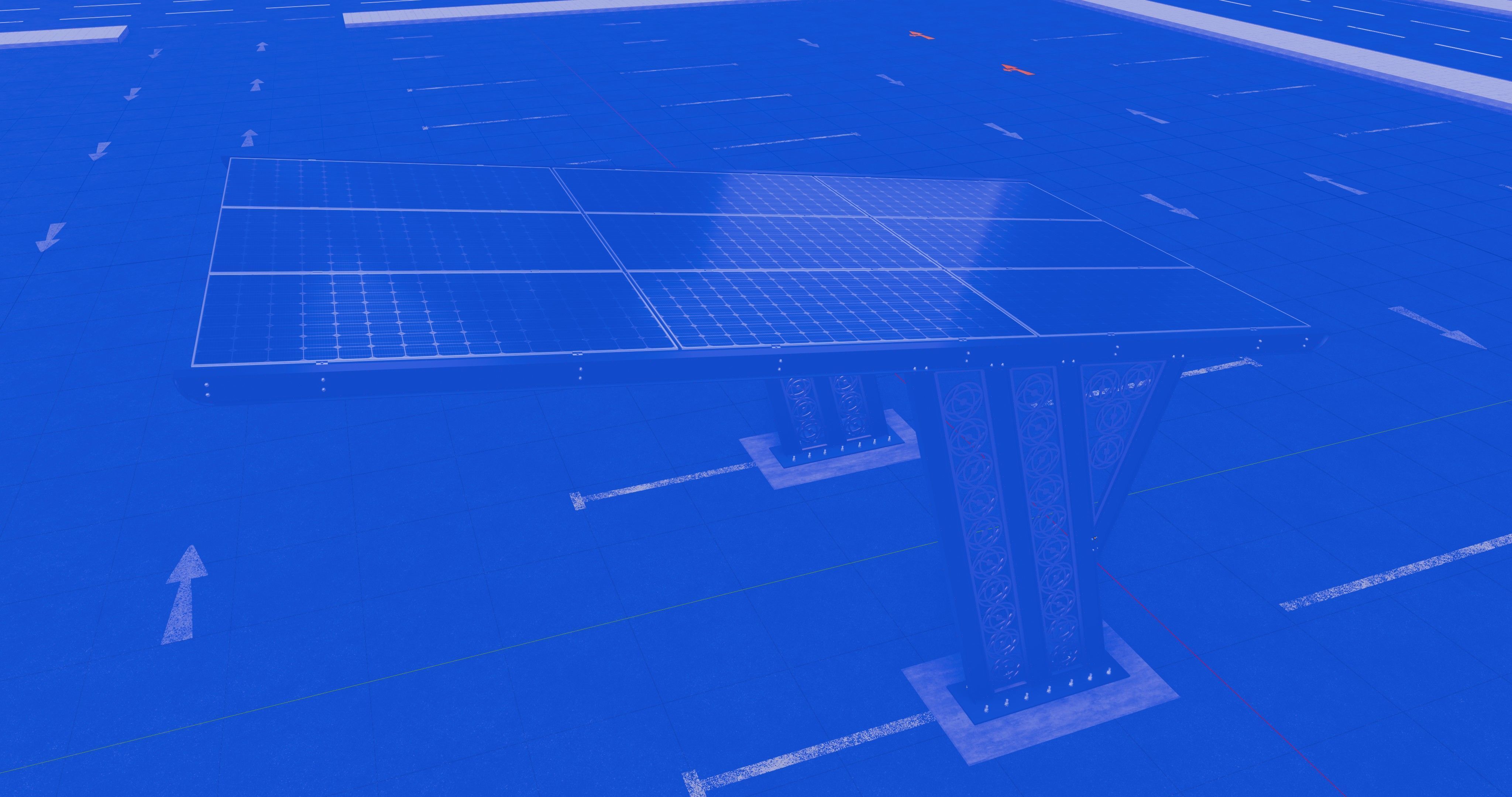 TRIPLE L TYPE MODERN SOLAR CARPORT TYPE-16 3D model_18