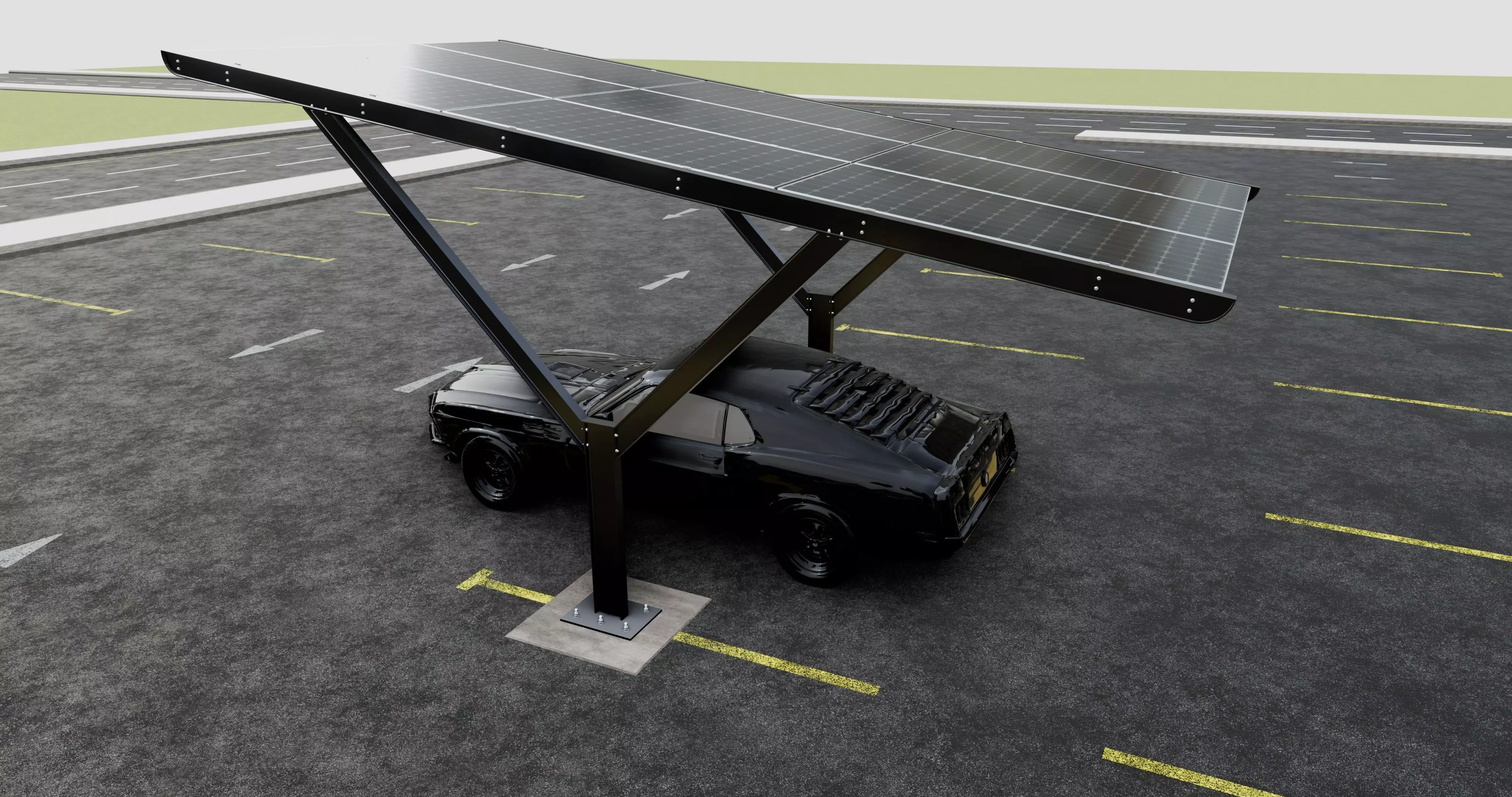 Y TYPE MODERN SOLAR CARPORT TYPE-18 3D model