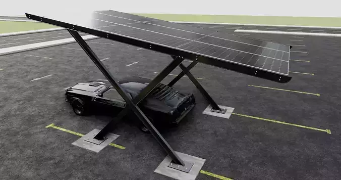 X TYPE MODERN SOLAR CARPORT TYPE-19 3D model