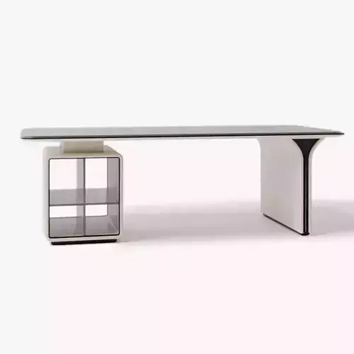 Modern Wood and plastic desk 3D model