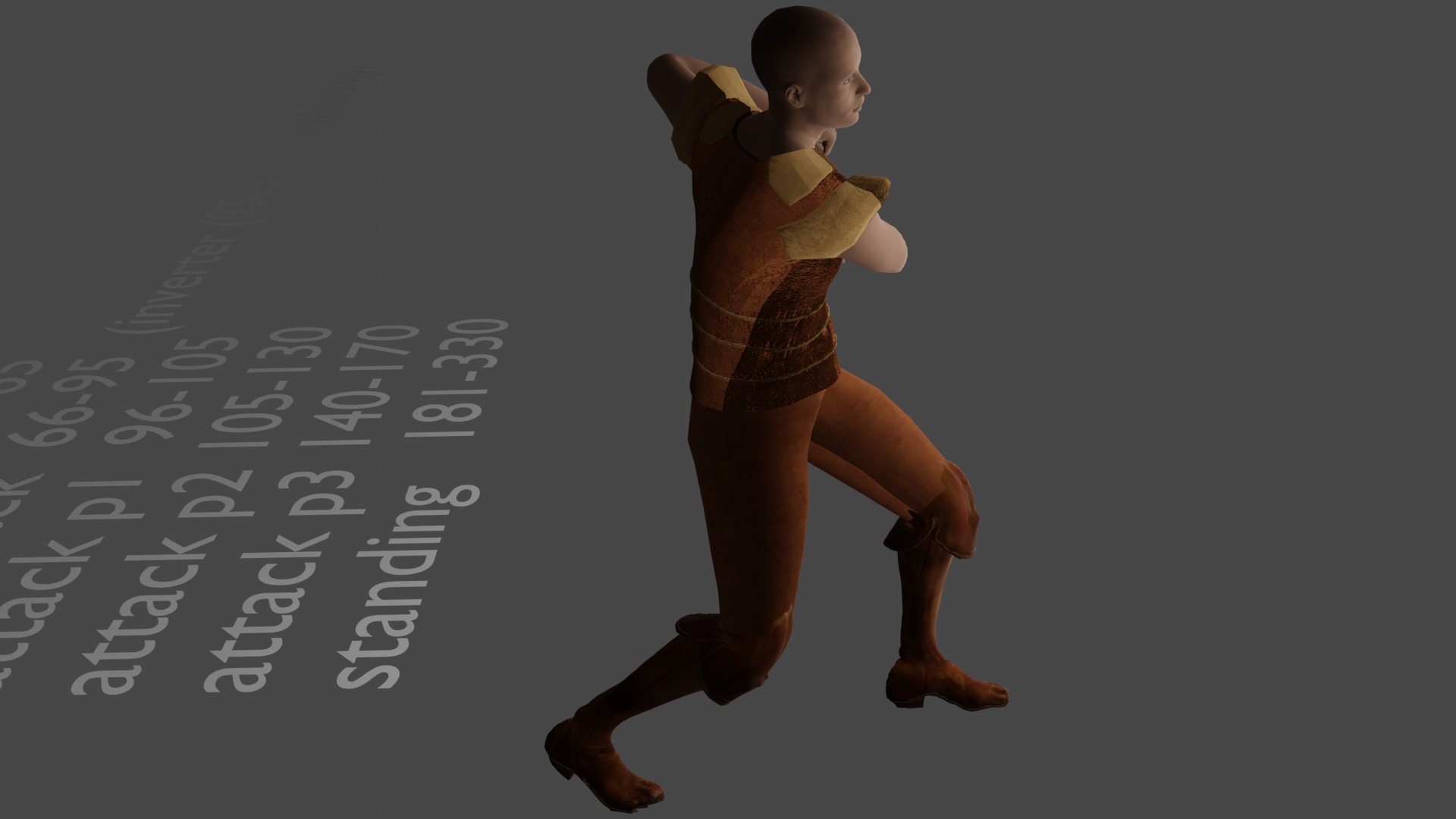 Generic ancient warrior with animations Low-poly 3D model_4