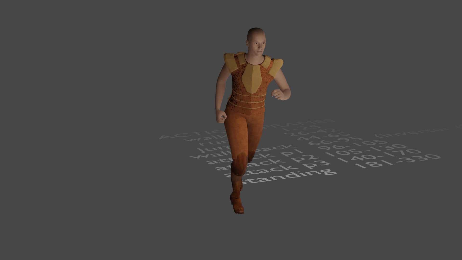 Generic ancient warrior with animations Low-poly 3D model_1