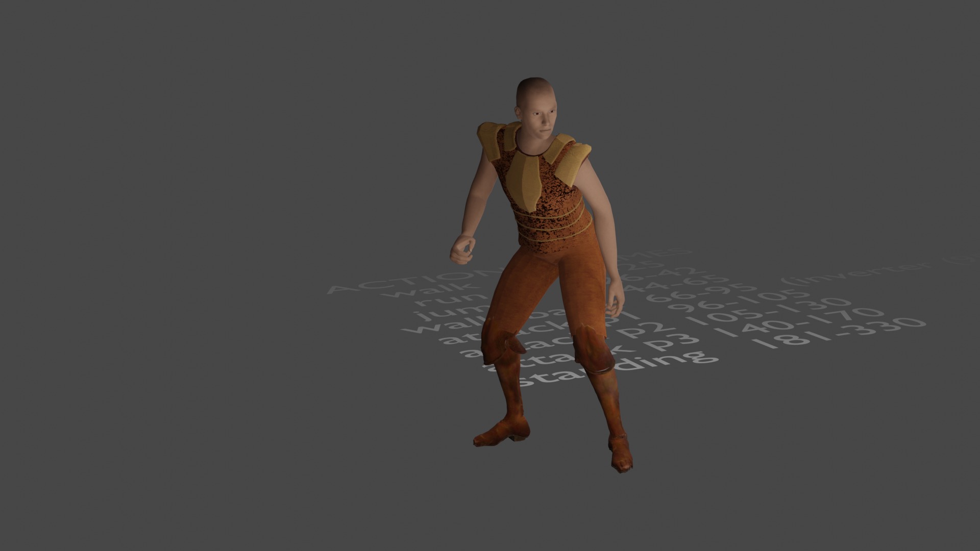 Generic ancient warrior with animations Low-poly 3D model_2