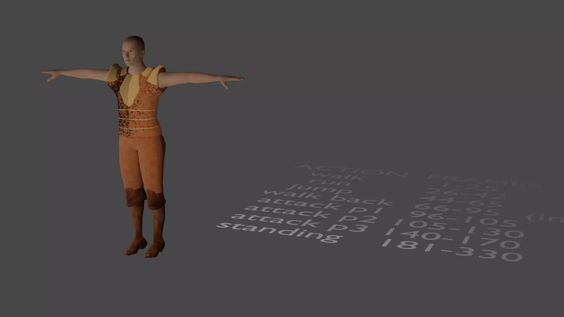 Generic ancient warrior with animations Low-poly 3D model_0