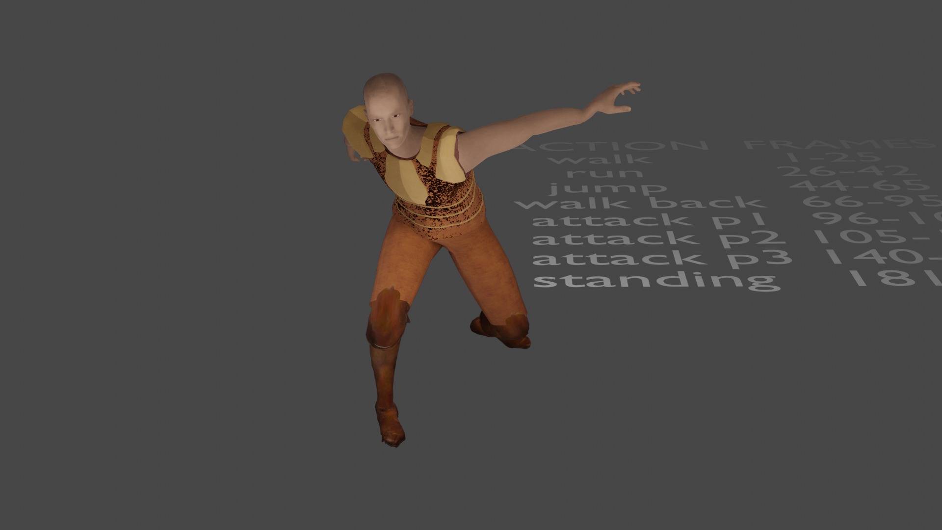 Generic ancient warrior with animations Low-poly 3D model_3