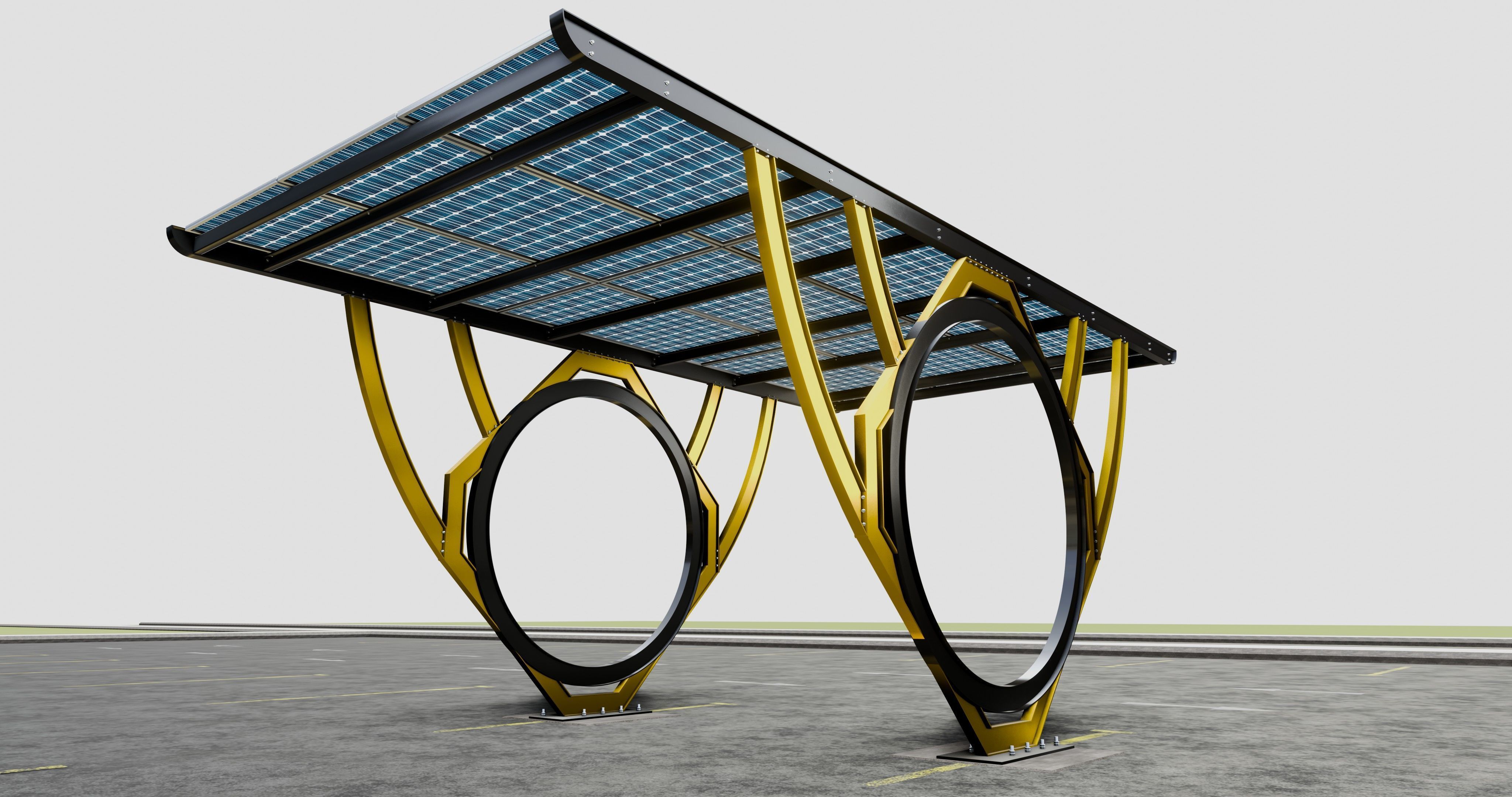 Modern Solar Carport-TEZCAN-Type-2 3D model_2