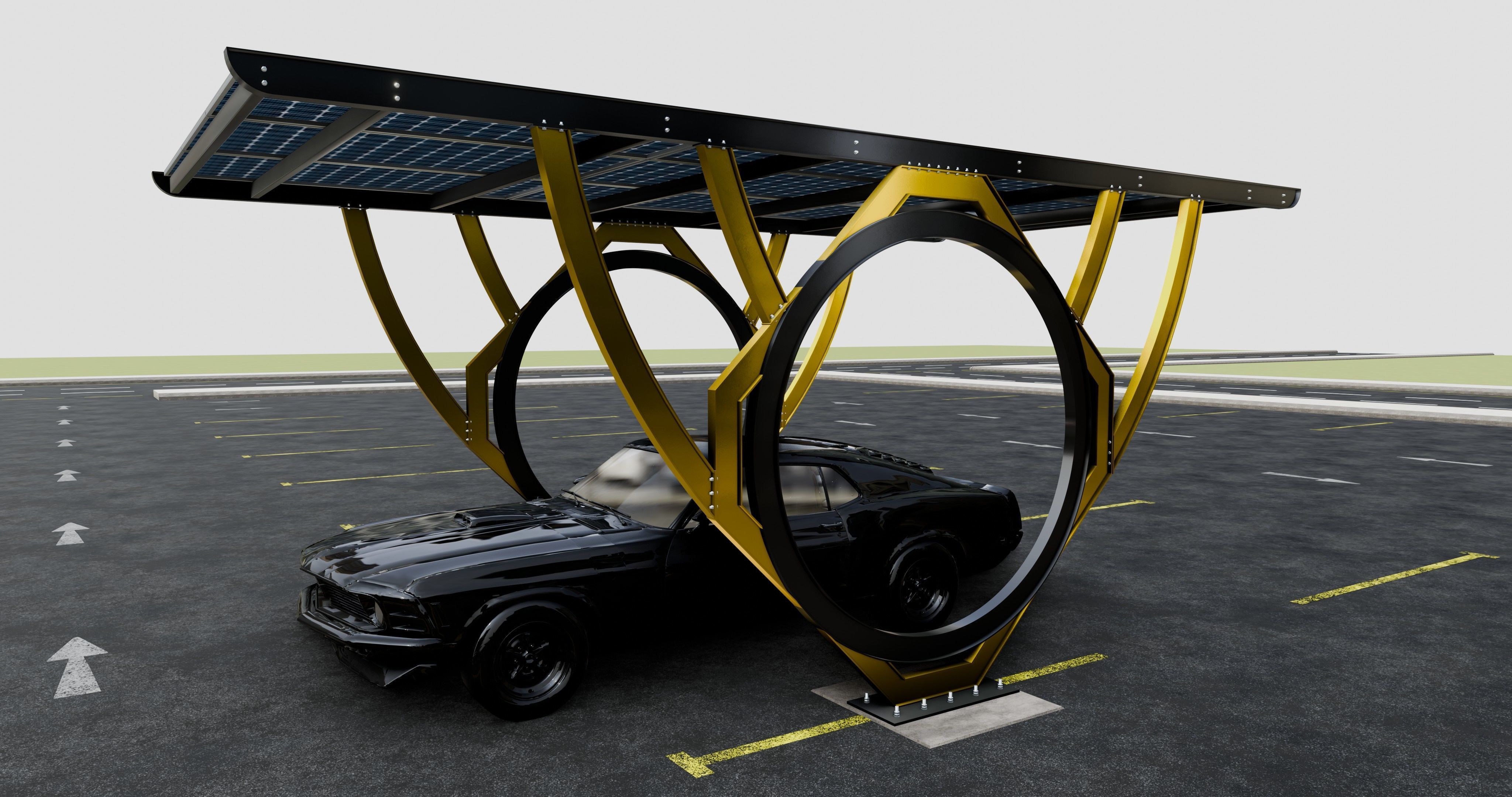 Modern Solar Carport-TEZCAN-Type-2 3D model_10