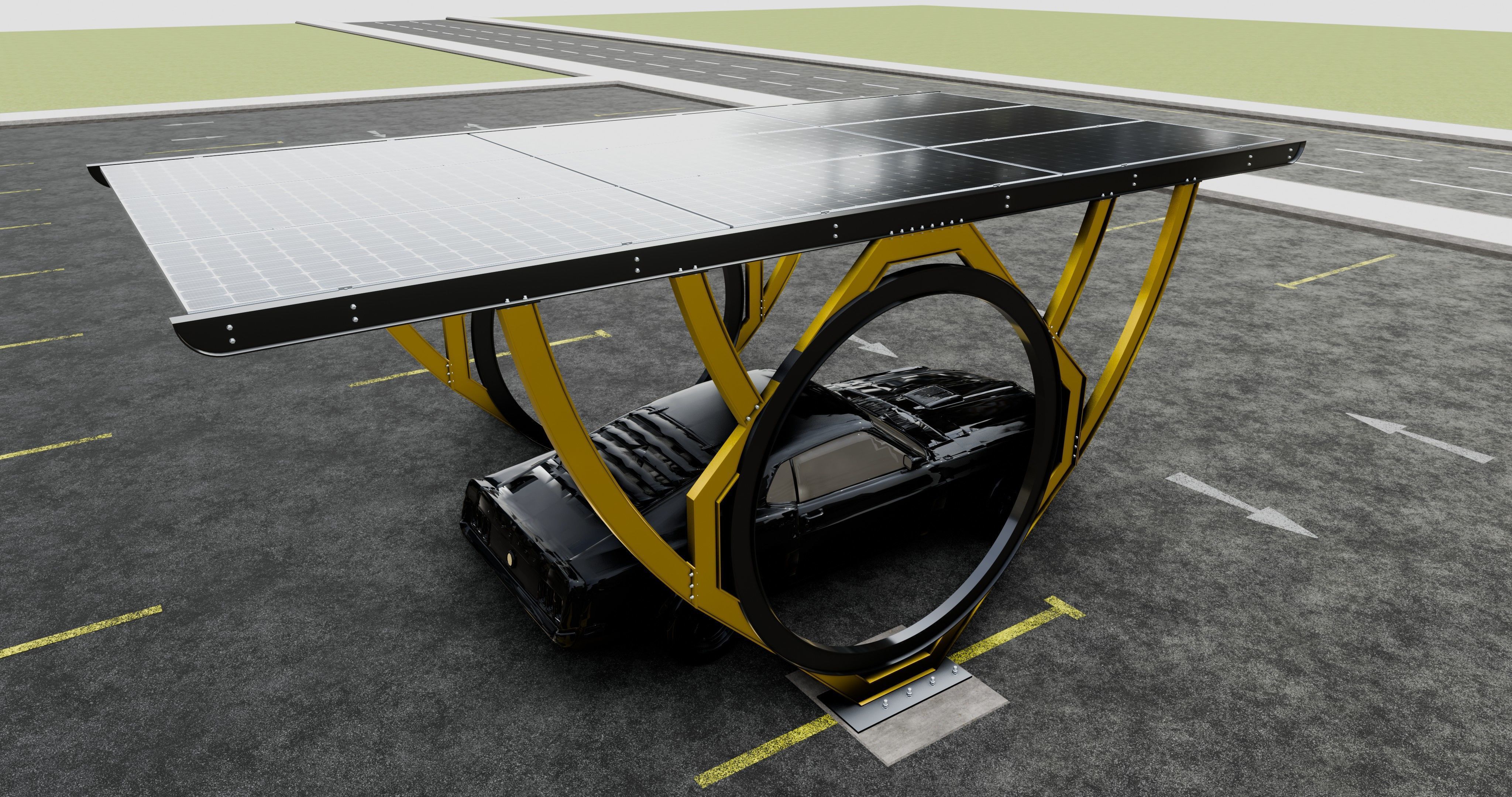 Modern Solar Carport-TEZCAN-Type-2 3D model_12