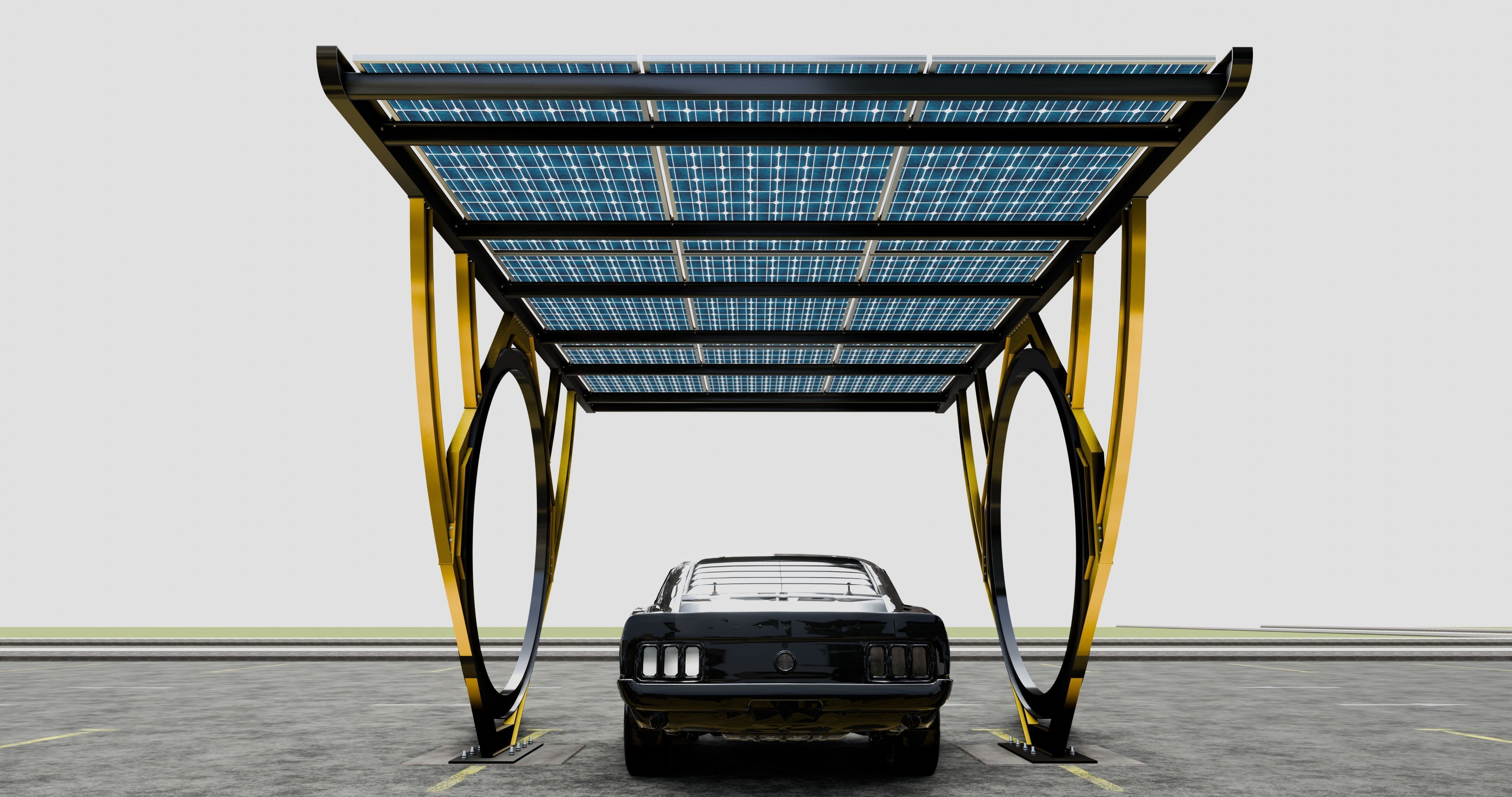 Modern Solar Carport-TEZCAN-Type-2 3D model_16