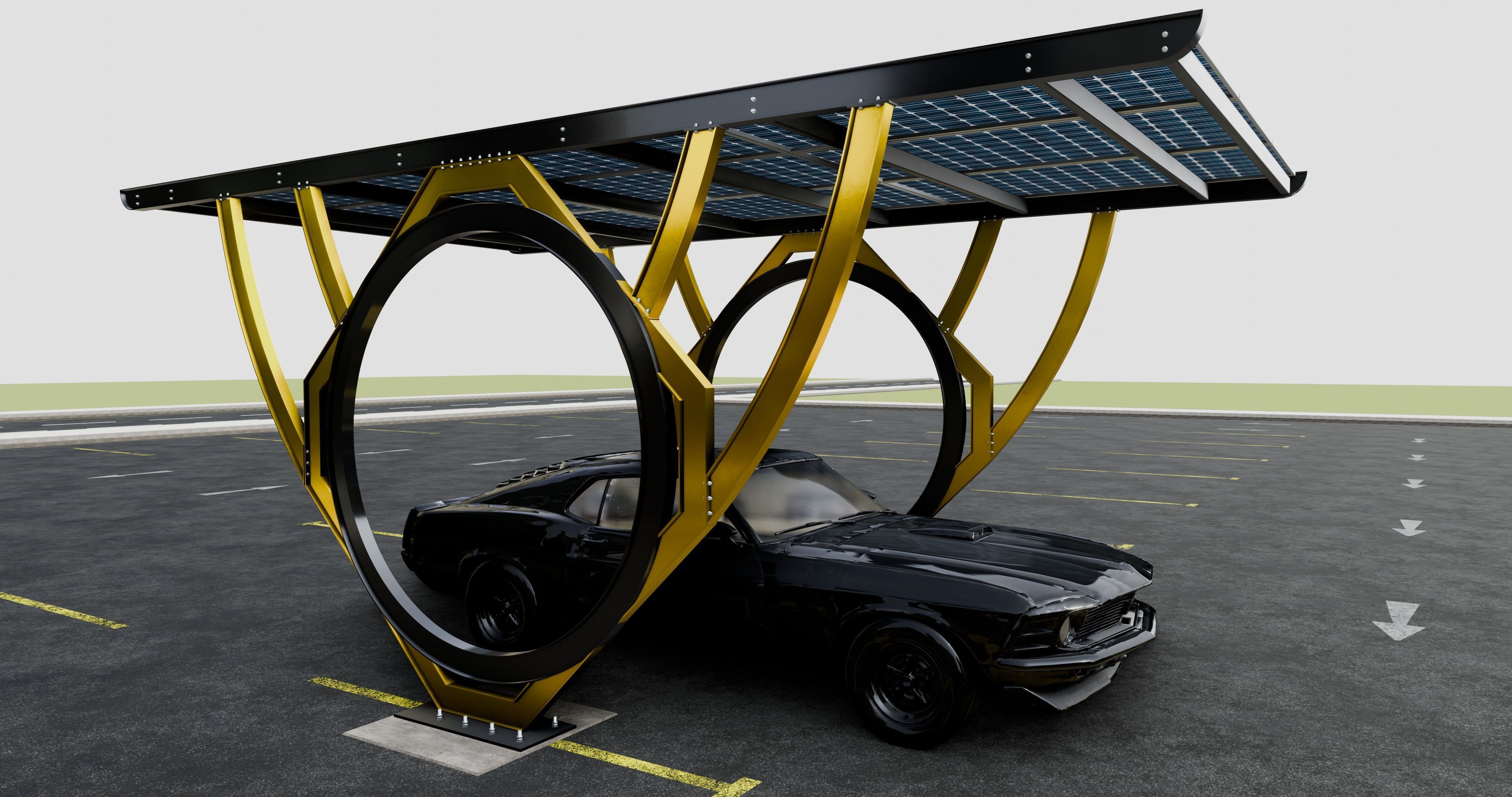 Modern Solar Carport-TEZCAN-Type-2 3D model_11