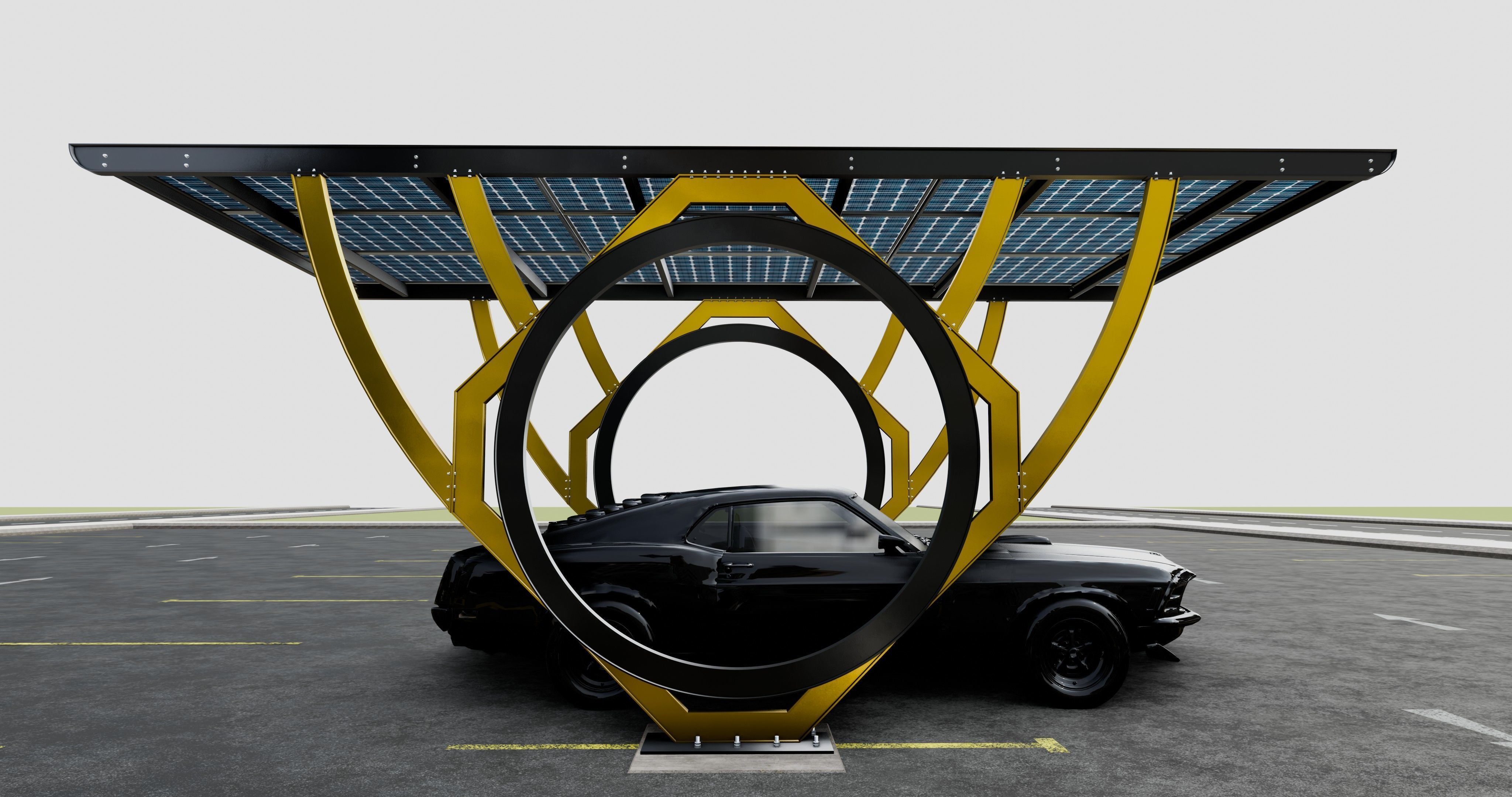 Modern Solar Carport-TEZCAN-Type-2 3D model_14