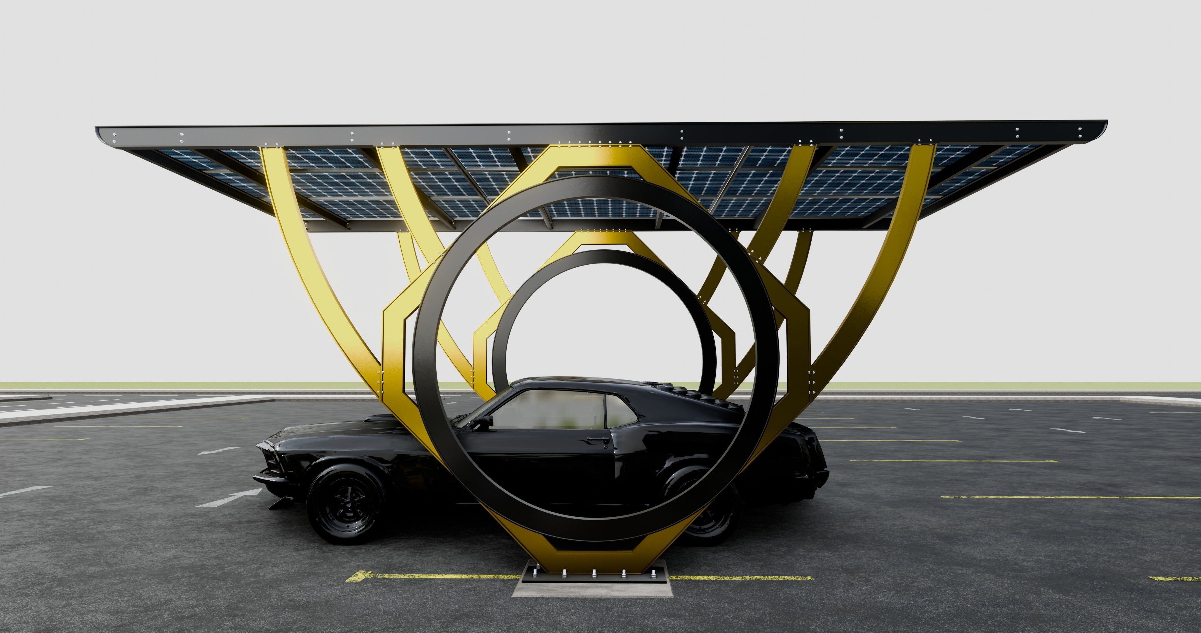 Modern Solar Carport-TEZCAN-Type-2 3D model_13