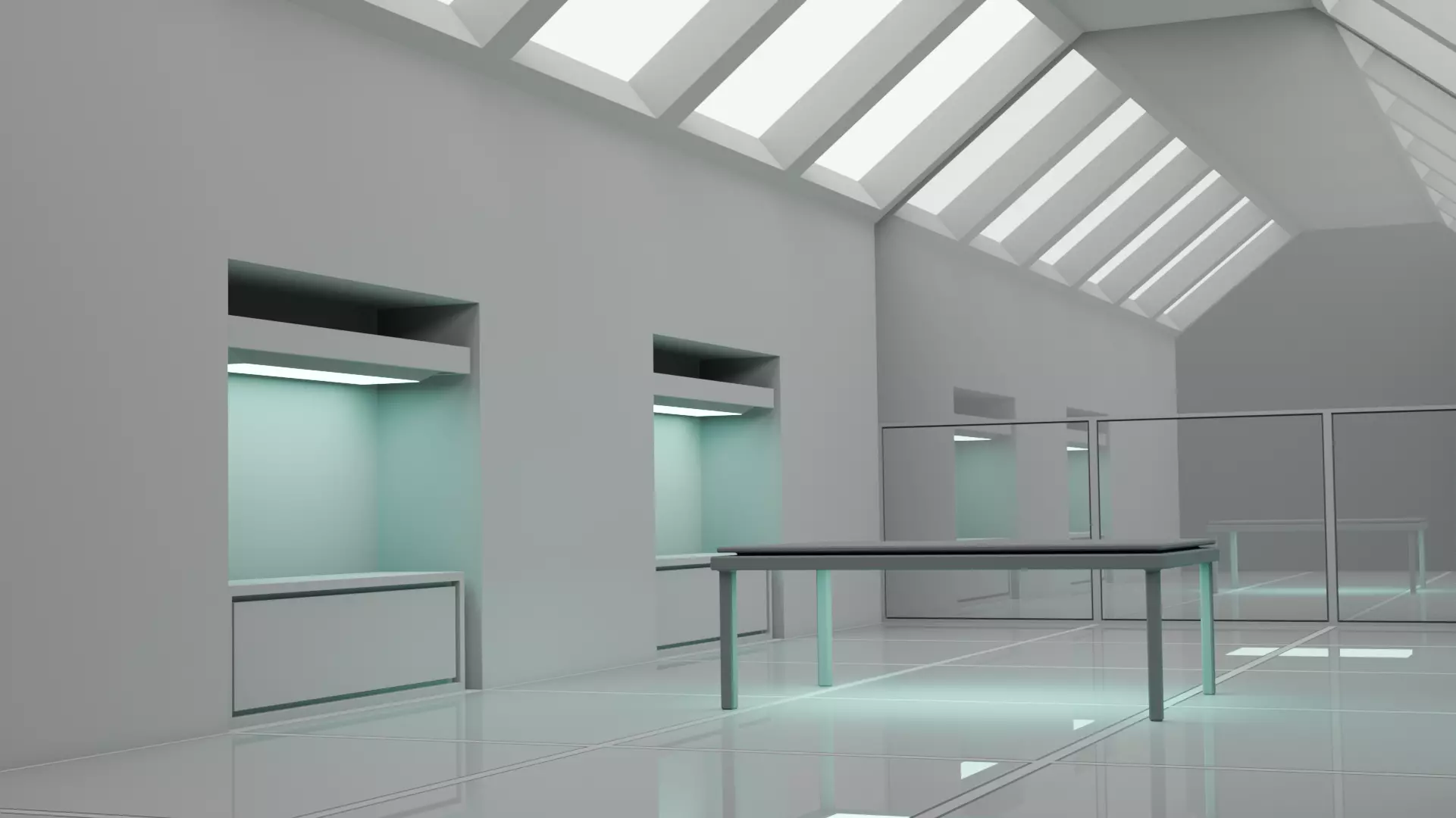White Rooms Low-poly 3D model_0