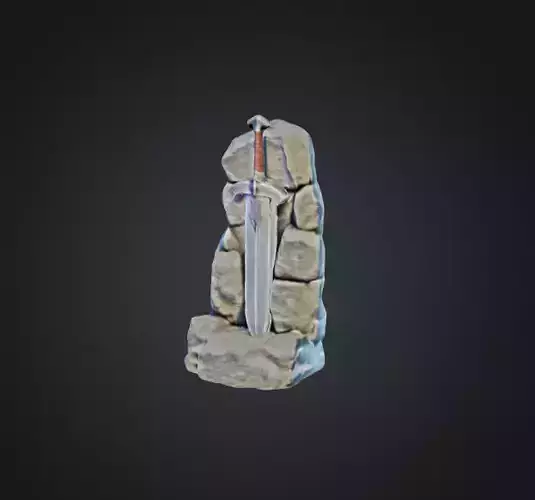 Legendary Sword in Stone 3D Model