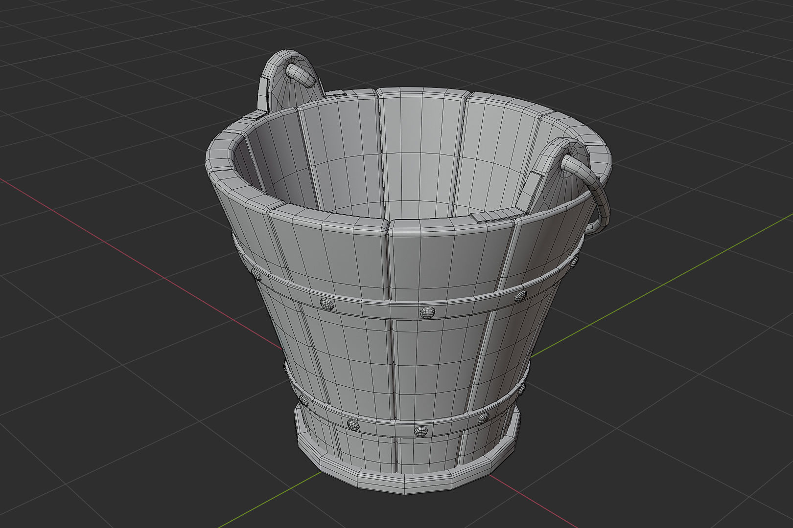 a Bucket Low-poly 3D model_3